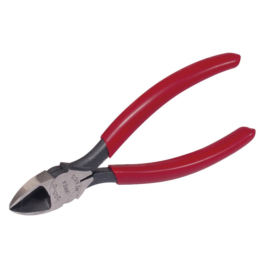 Pinza para electricista con mango rubber grip de 4-3/16" corte diagonal Urrea