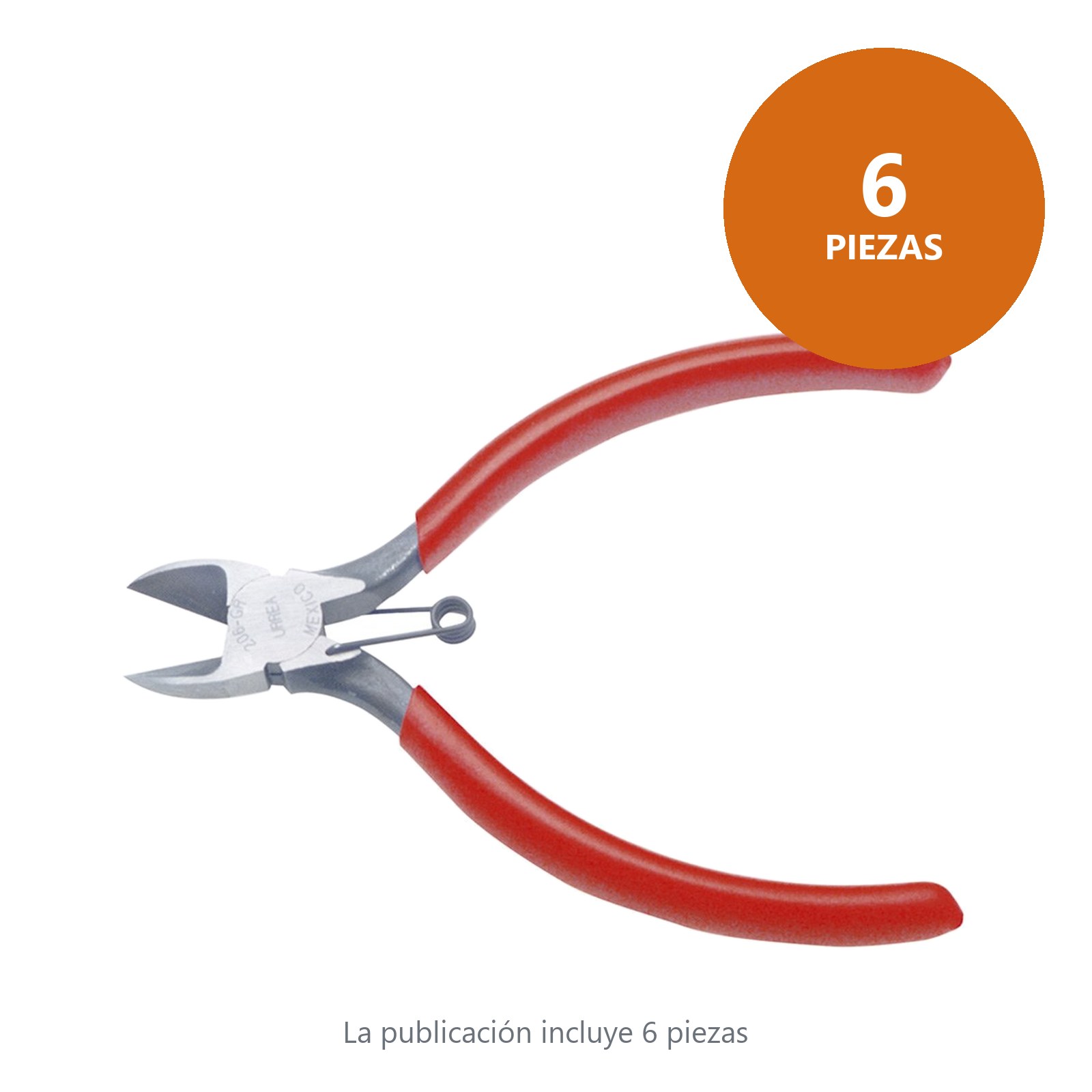 Pinza para electricista con mango rubber grip de 4-3/16" corte diagonal con resorte Urrea - Imagen 4