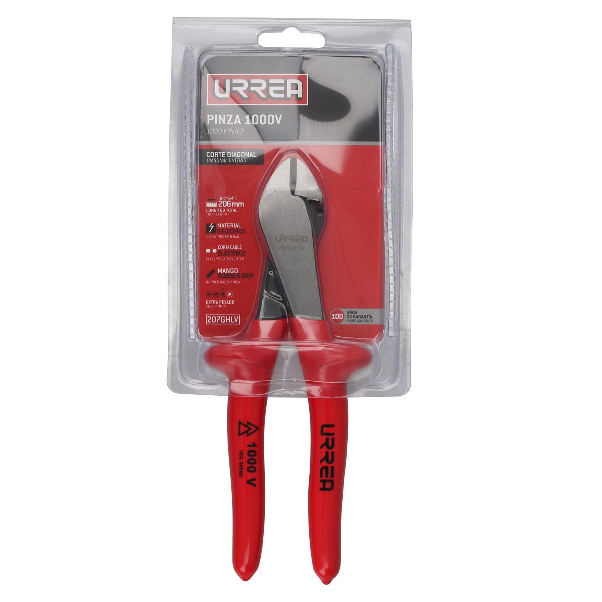 Pinza de 1000 V de 7-15/16" corte diagonal Urrea - Imagen 2