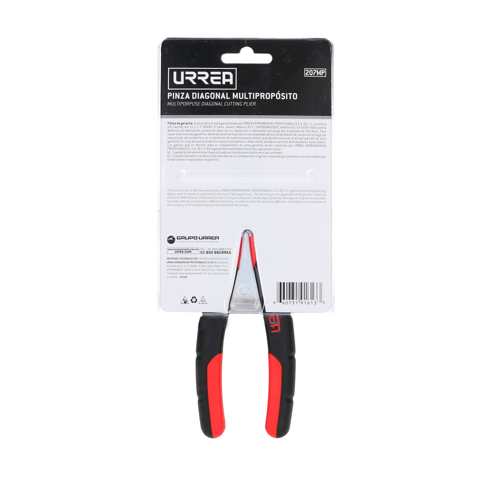 Pinza multipropósitos con mango bimaterial de 7" corte lateral Urrea - Imagen 4