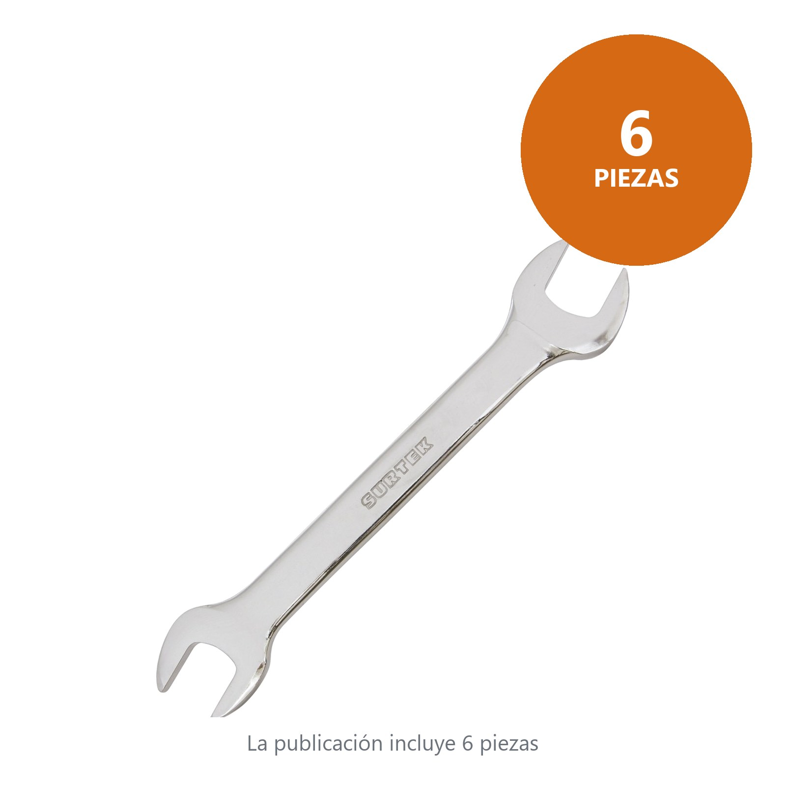 Llave española pulido espejo en pulgadas, 1/4" x 5/16" Surtek - Imagen 3