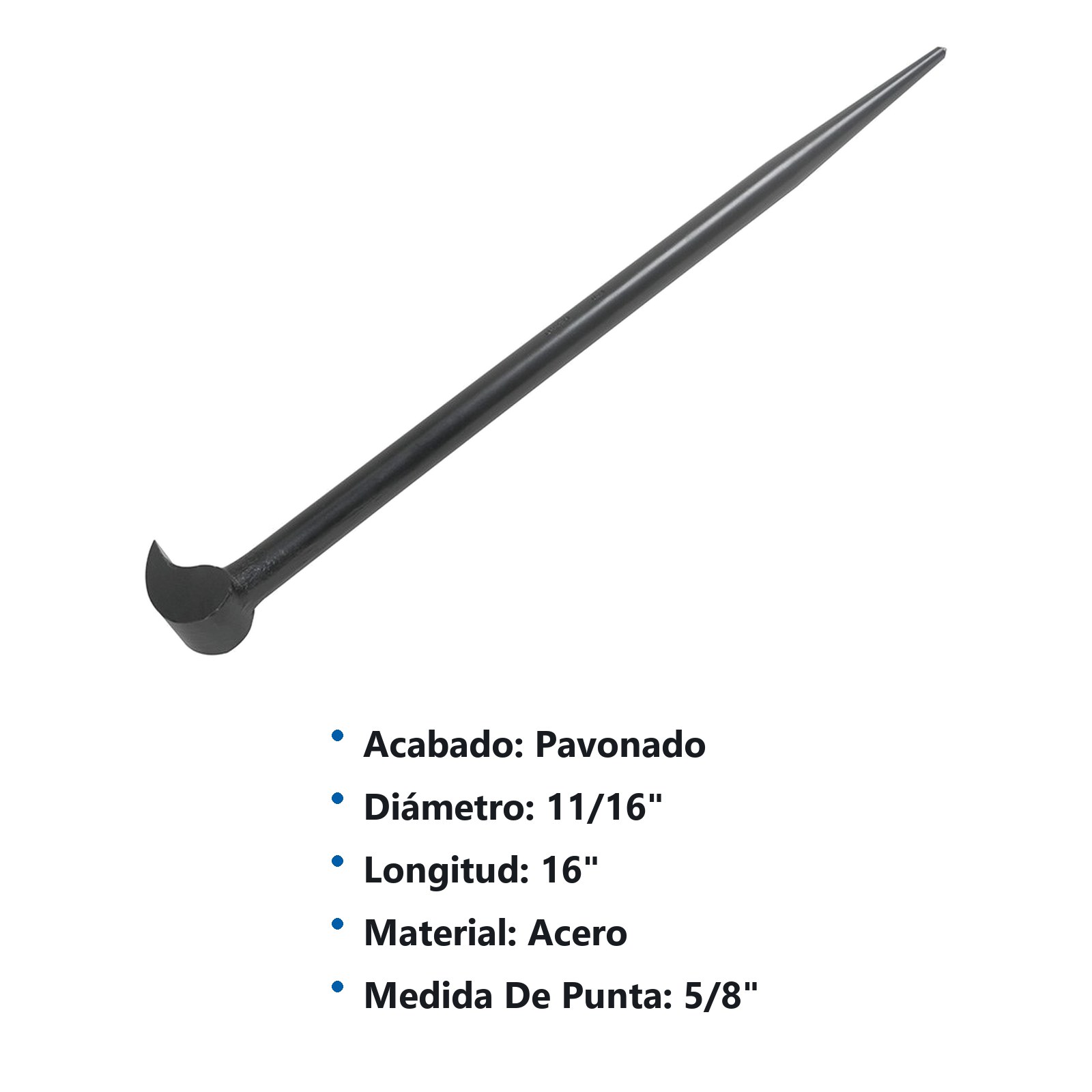 Barra de alineación con punta curva forjada 16" Urrea - Imagen 2