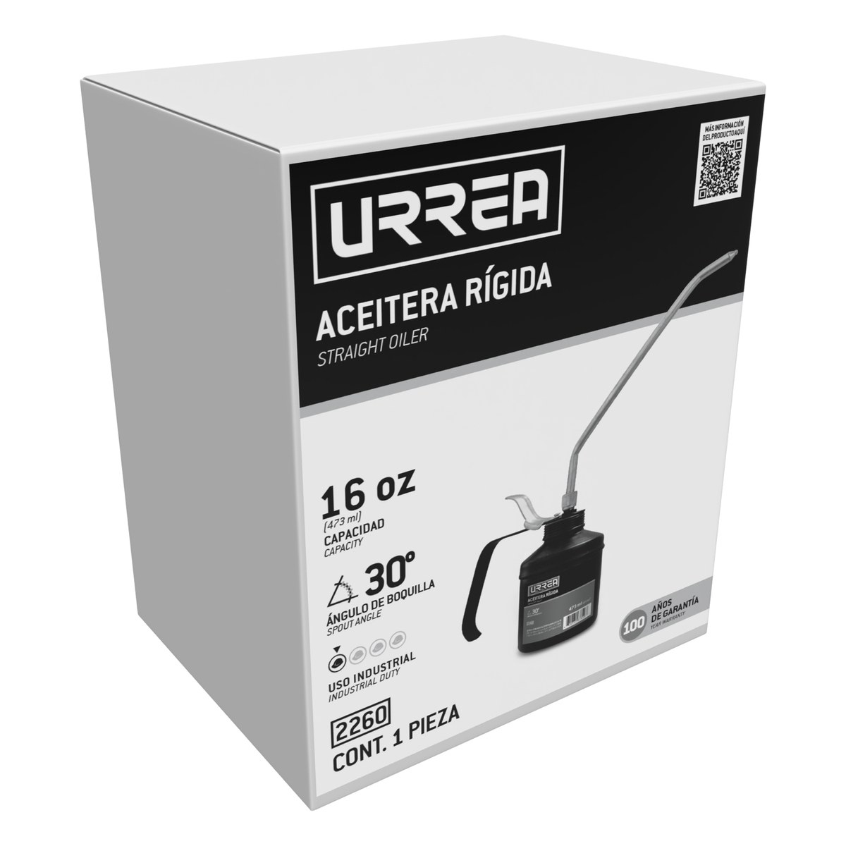 Aceitera rígida de 473 ml, 30° Urrea - Imagen 2