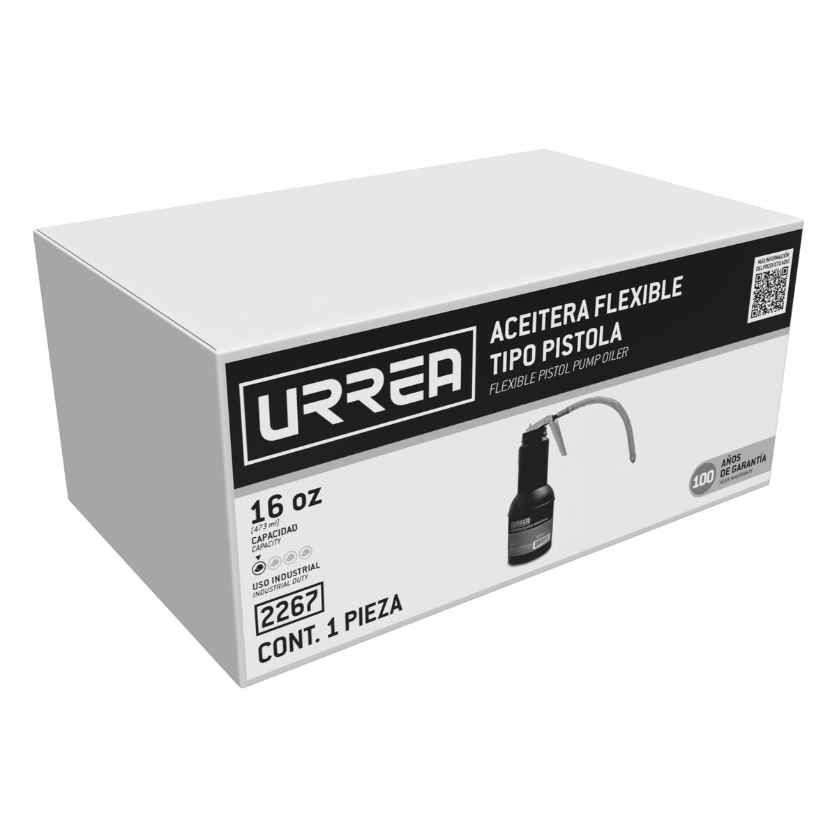Aceitera flexible tipo pistola de 473 ml Urrea - Imagen 2