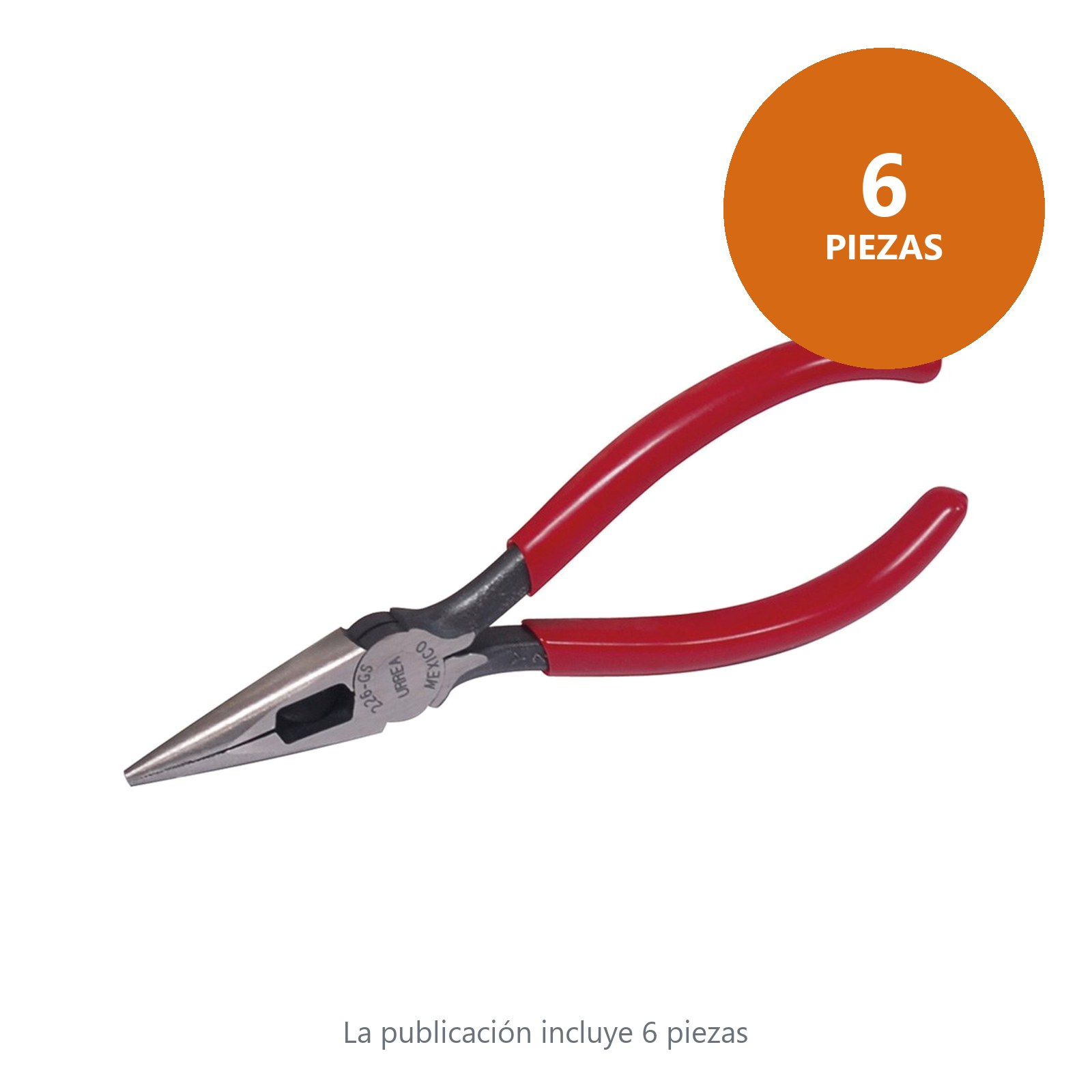 Pinza para electricista con mango rubber grip de 6-1/4" punta cónica corte lateral Urrea - Imagen 3