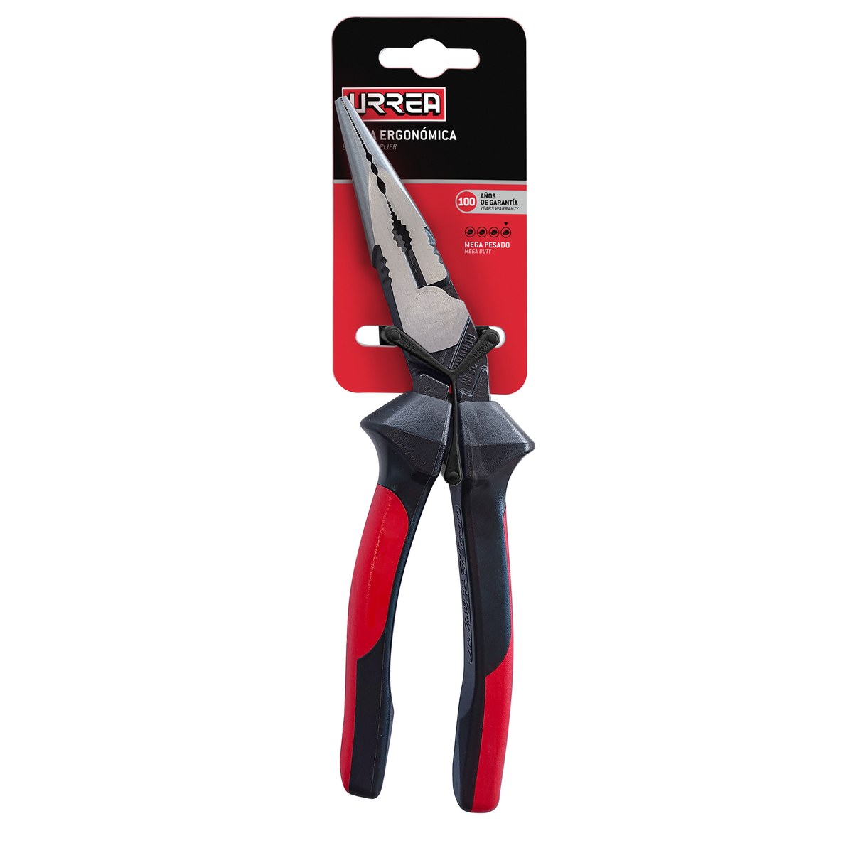 Pinza para electricista con mango bimaterial ergonómica con ángulo de 25° de 8-5/8" Urrea - Imagen 2
