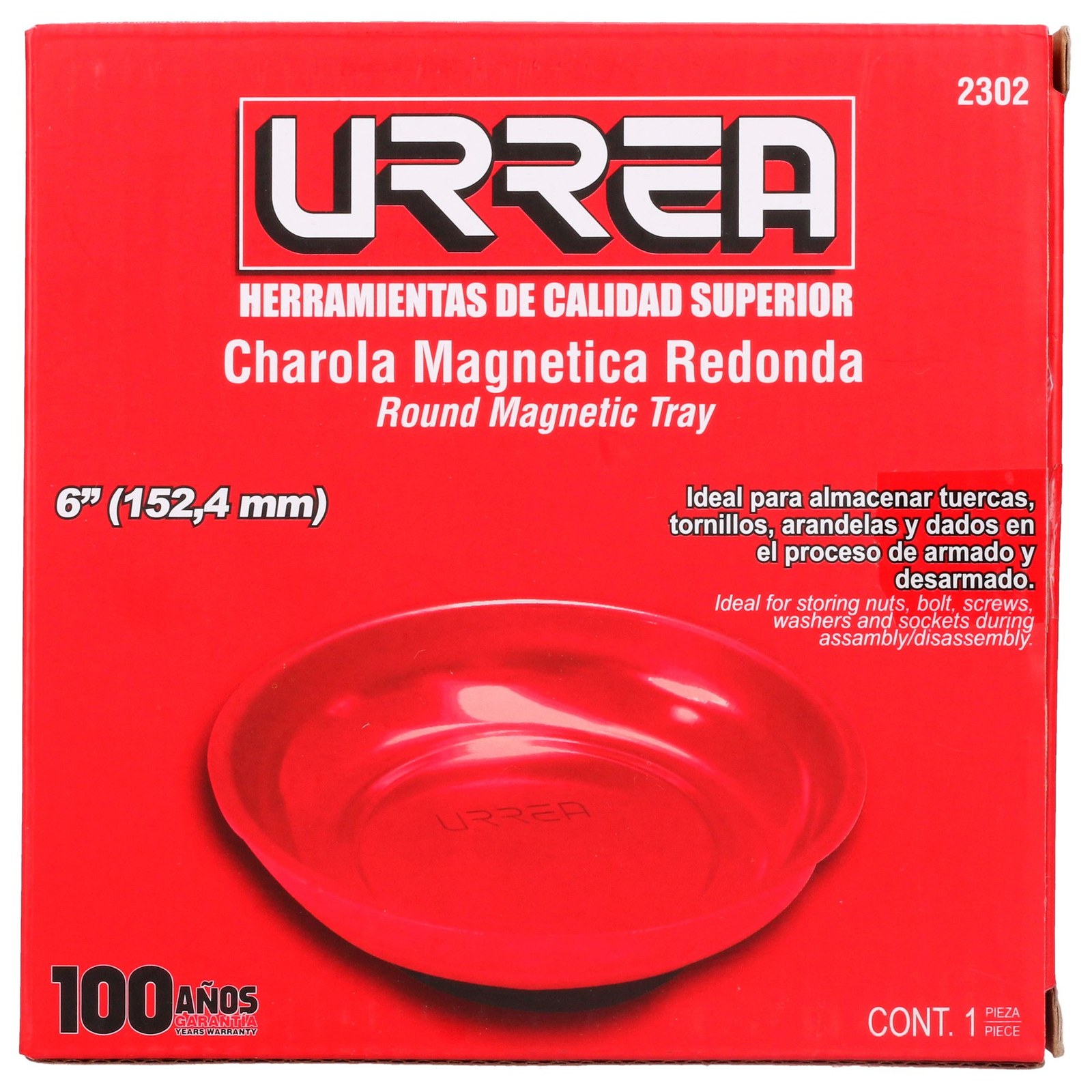 Charola magnética con cubierta de pintura electrostática, redonda 15 cm Urrea - Imagen 4