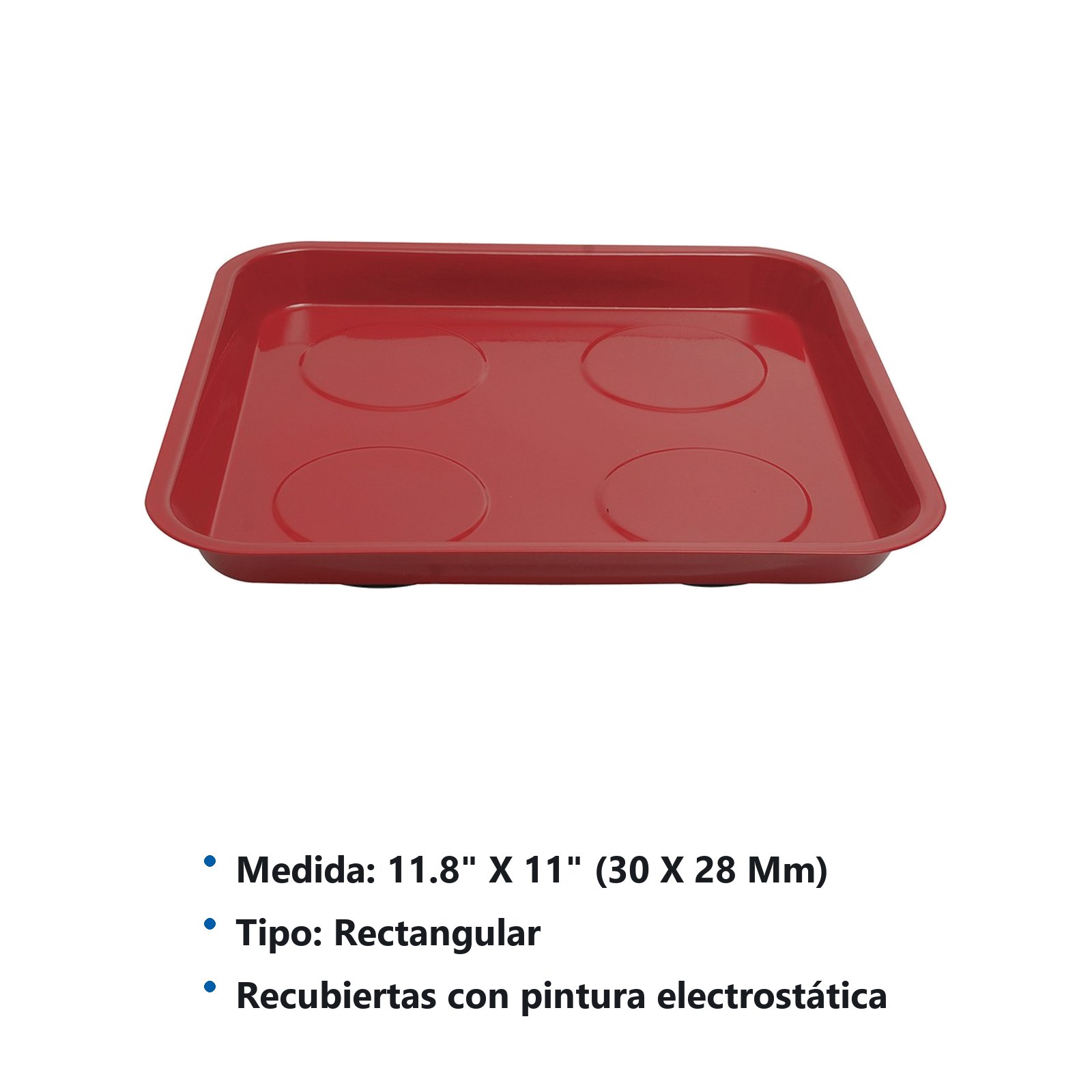 Charola magnética con cubierta de pintura electrostática, rectangular 28 cm x 30 cm Urrea - Imagen 3