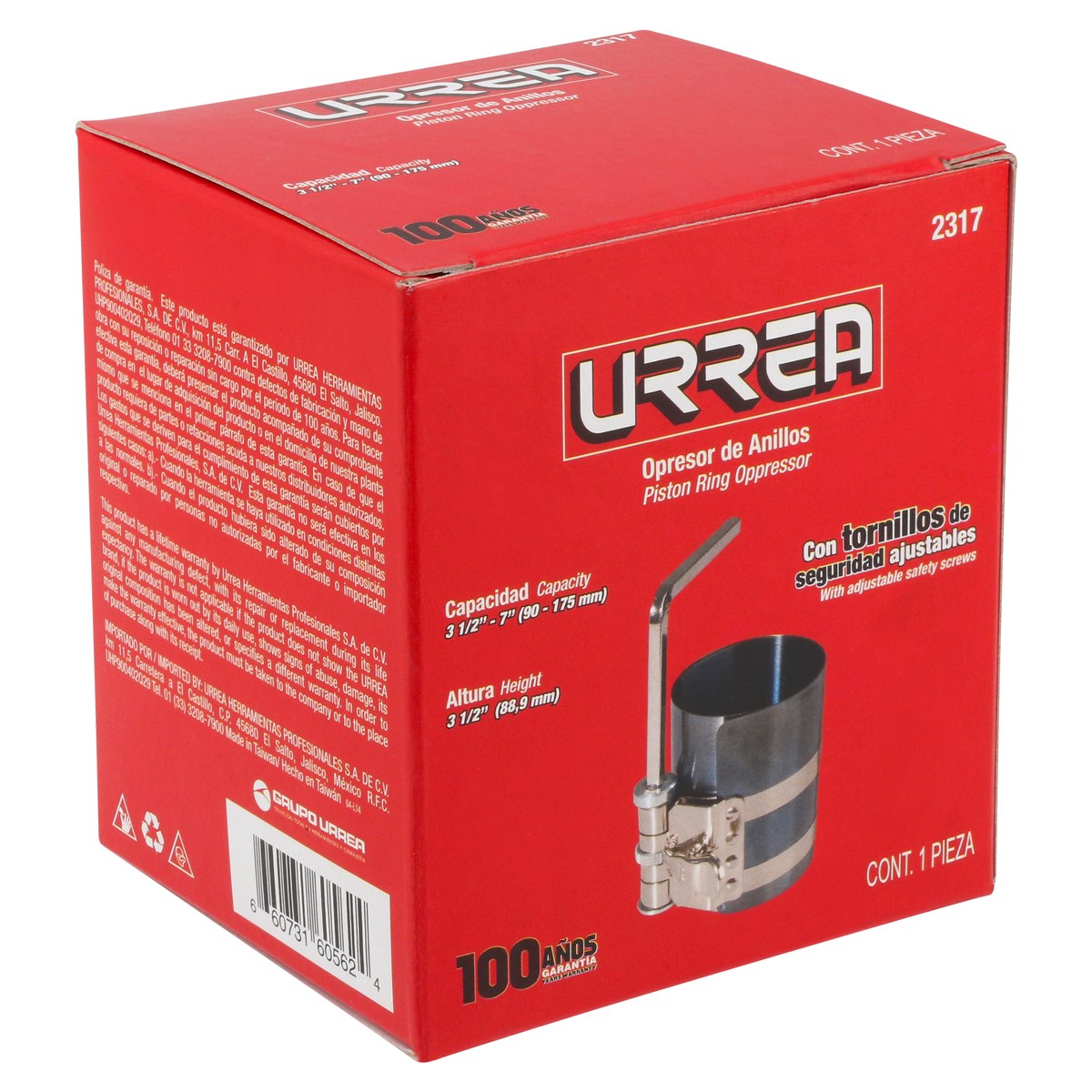 Opresor de anillos 3-1/2" a 7" Urrea - Imagen 2