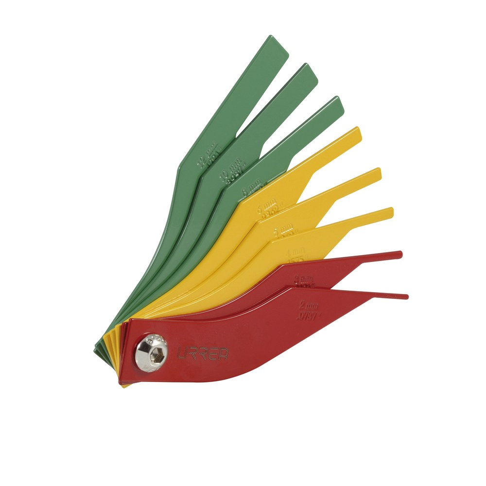 Calibrador de balatas métrico, 8 hojas Urrea