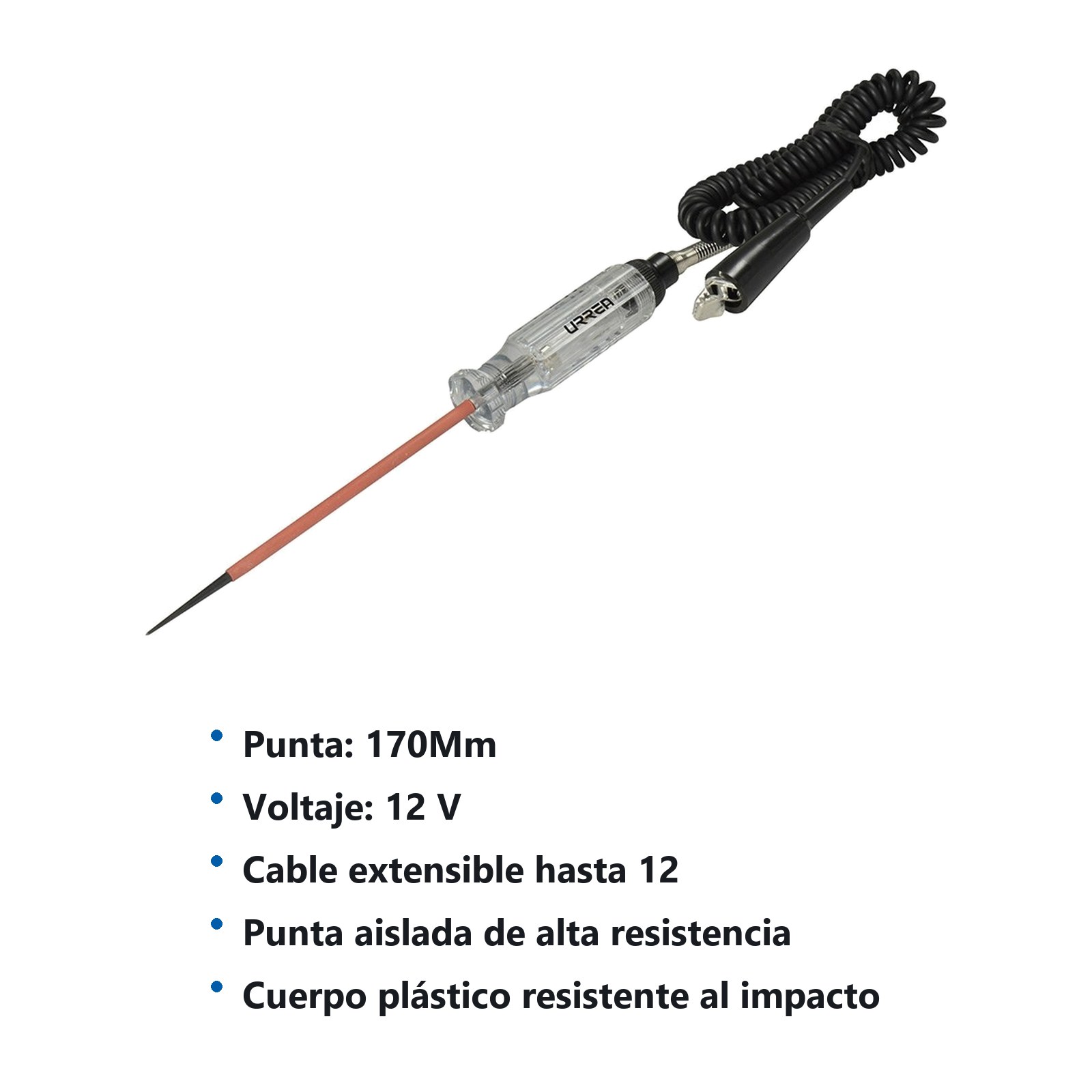 Probador circuitos con punta extra larga, 6-12 V Urrea - Imagen 2