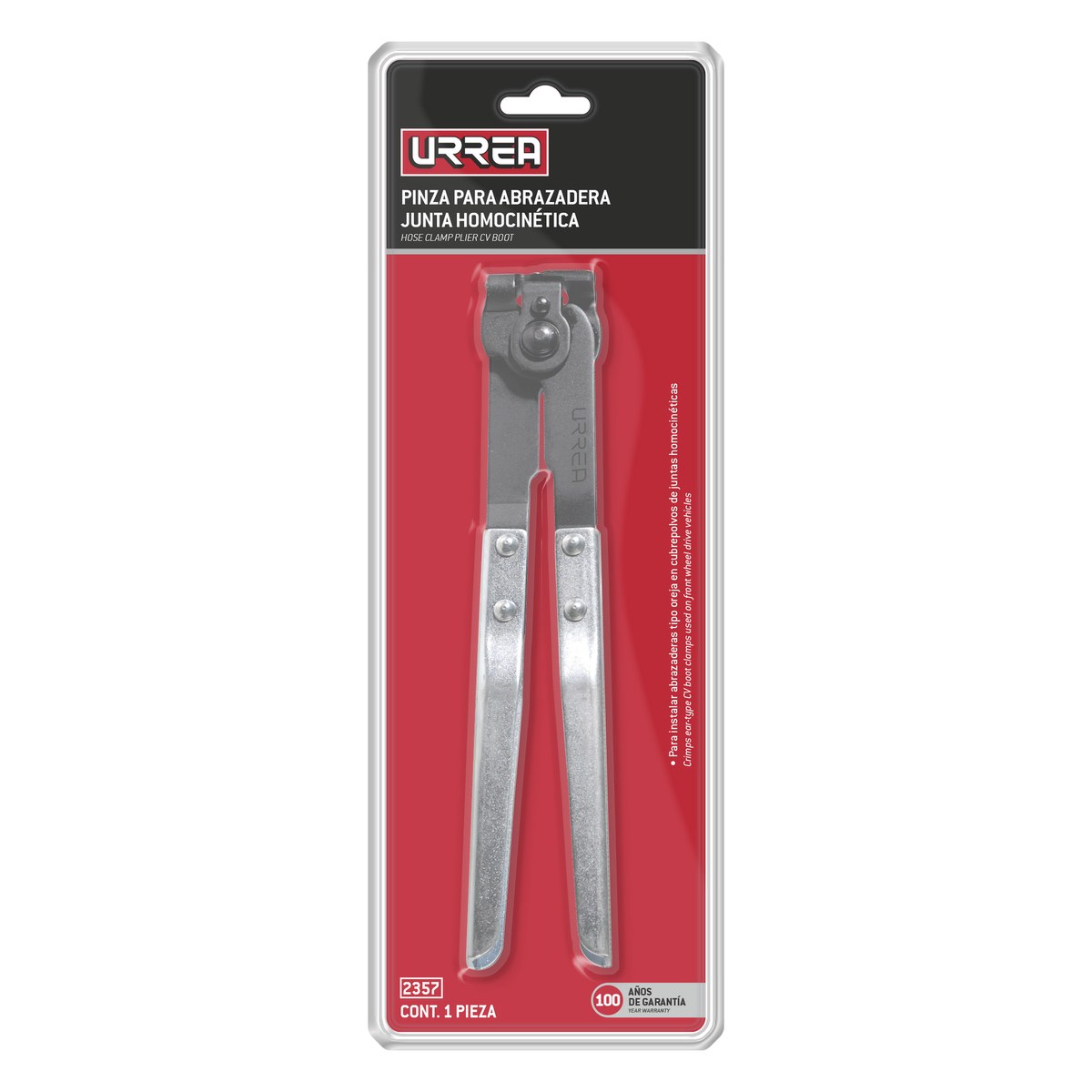 Pinza para abrazaderas de junta homocinética apertura máxima 2", 9" Urrea - Imagen 2