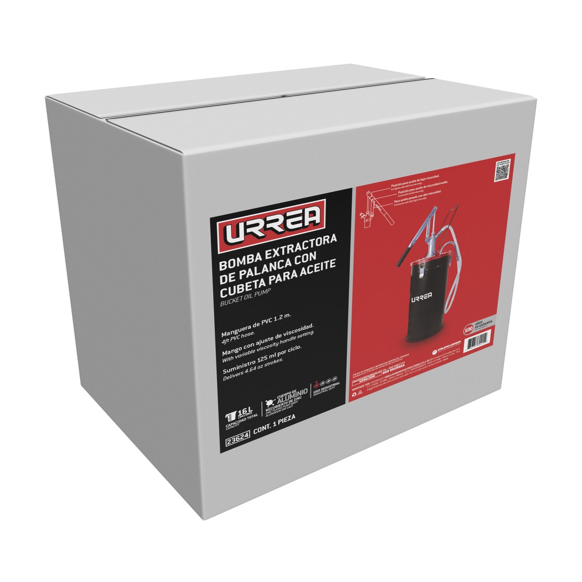 Bomba extractora para aceite con cubeta de 16 Lt Urrea - Imagen 2