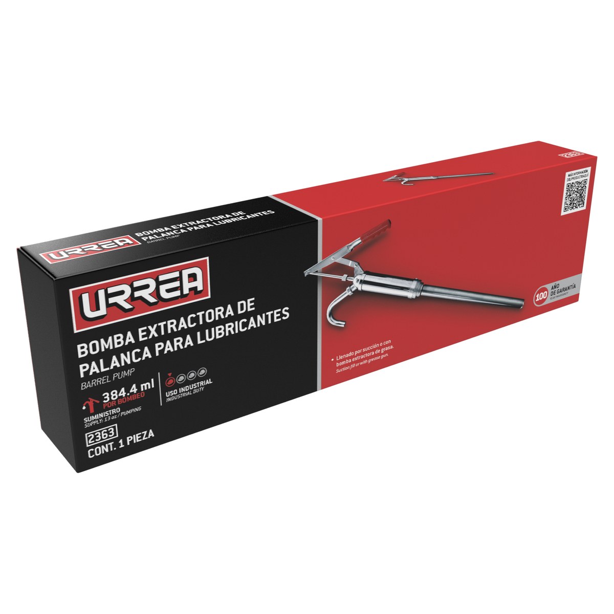 Bomba extractora de palanca para lubricantes, suministro 384 ml por ciclo Urrea - Imagen 2