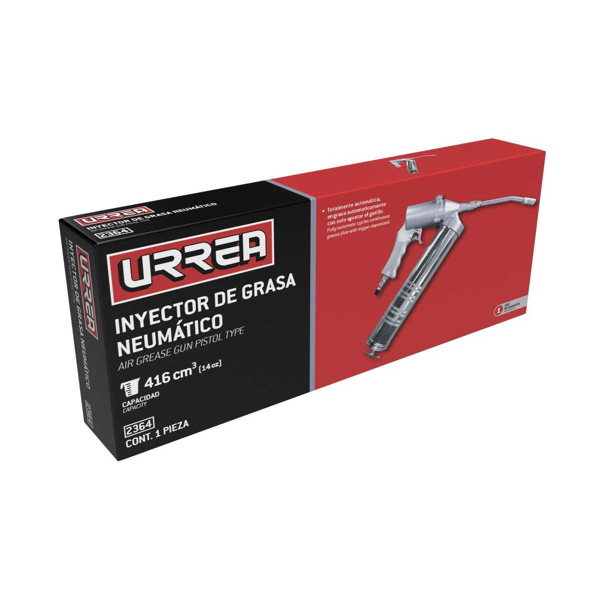 Inyector de grasa neumático de 400g, 2,400 - 6,000PSI Urrea - Imagen 2
