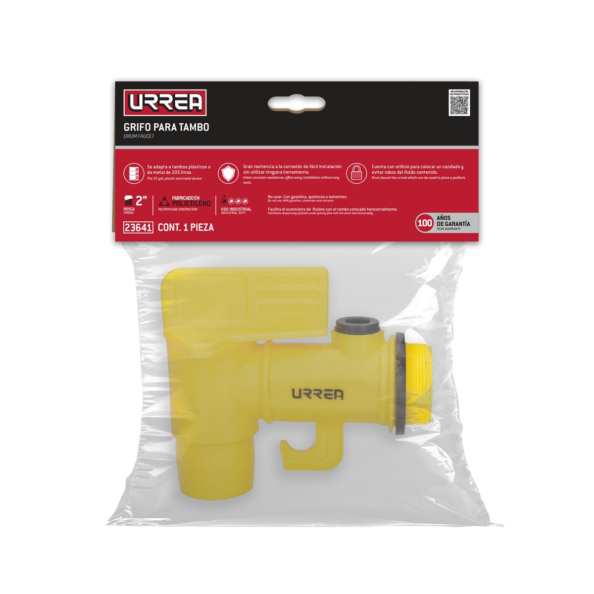 Grifo para tambo de polietileno 2" Urrea - Imagen 2