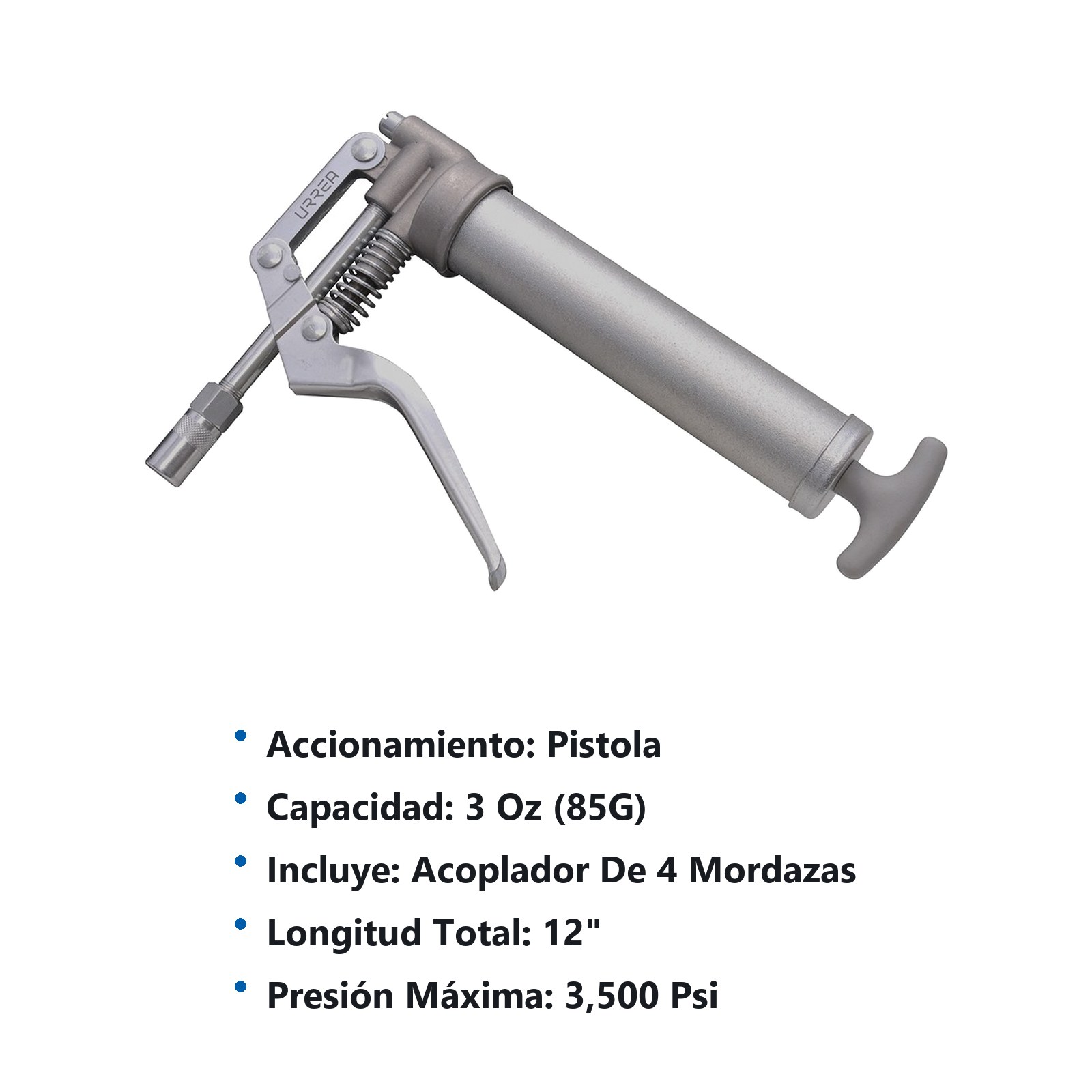 Inyector de grasa a una mano de 85 g, 3500 PSI Urrea - Imagen 3