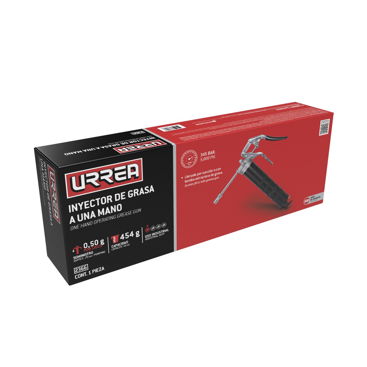 Inyector de grasa a una mano de 397 g, 5000 PSI Urrea - Imagen 2