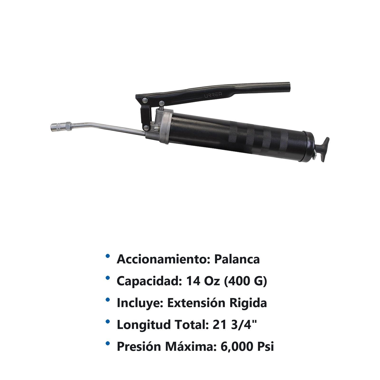 Inyector de grasa a dos manos de 400 g, 6000 PSI general Urrea - Imagen 3