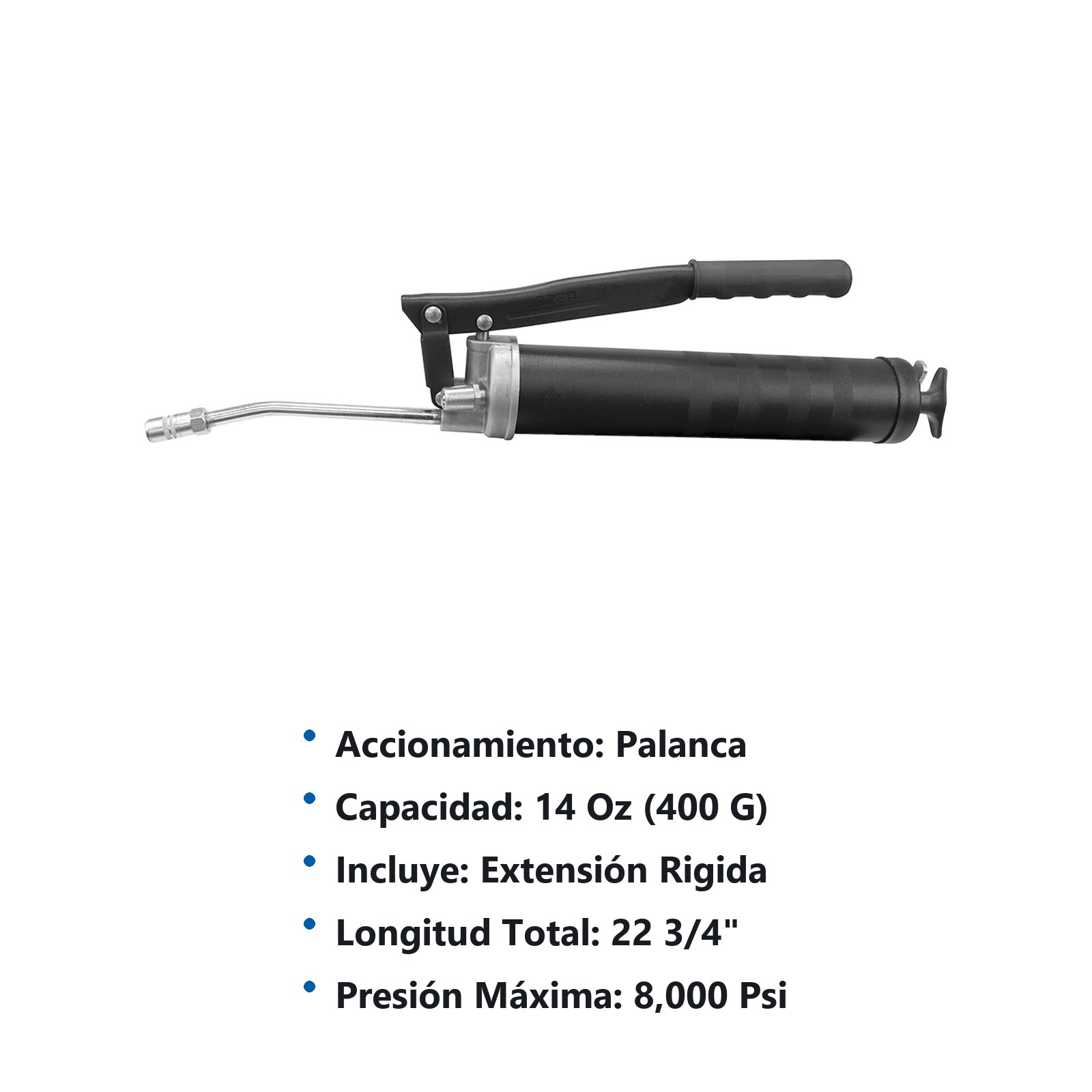 Inyector de grasa a dos manos de 400 g, 8000 PSI reforzada Urrea - Imagen 3