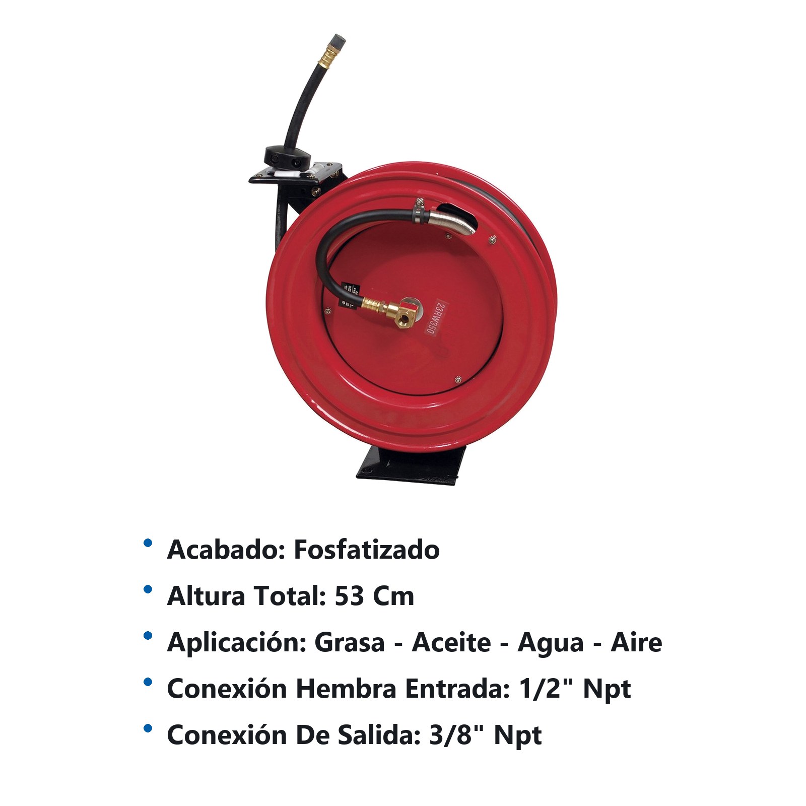 Carrete para manguera de 3/8", 15.2 m, 4000 PSI Urrea - Imagen 2