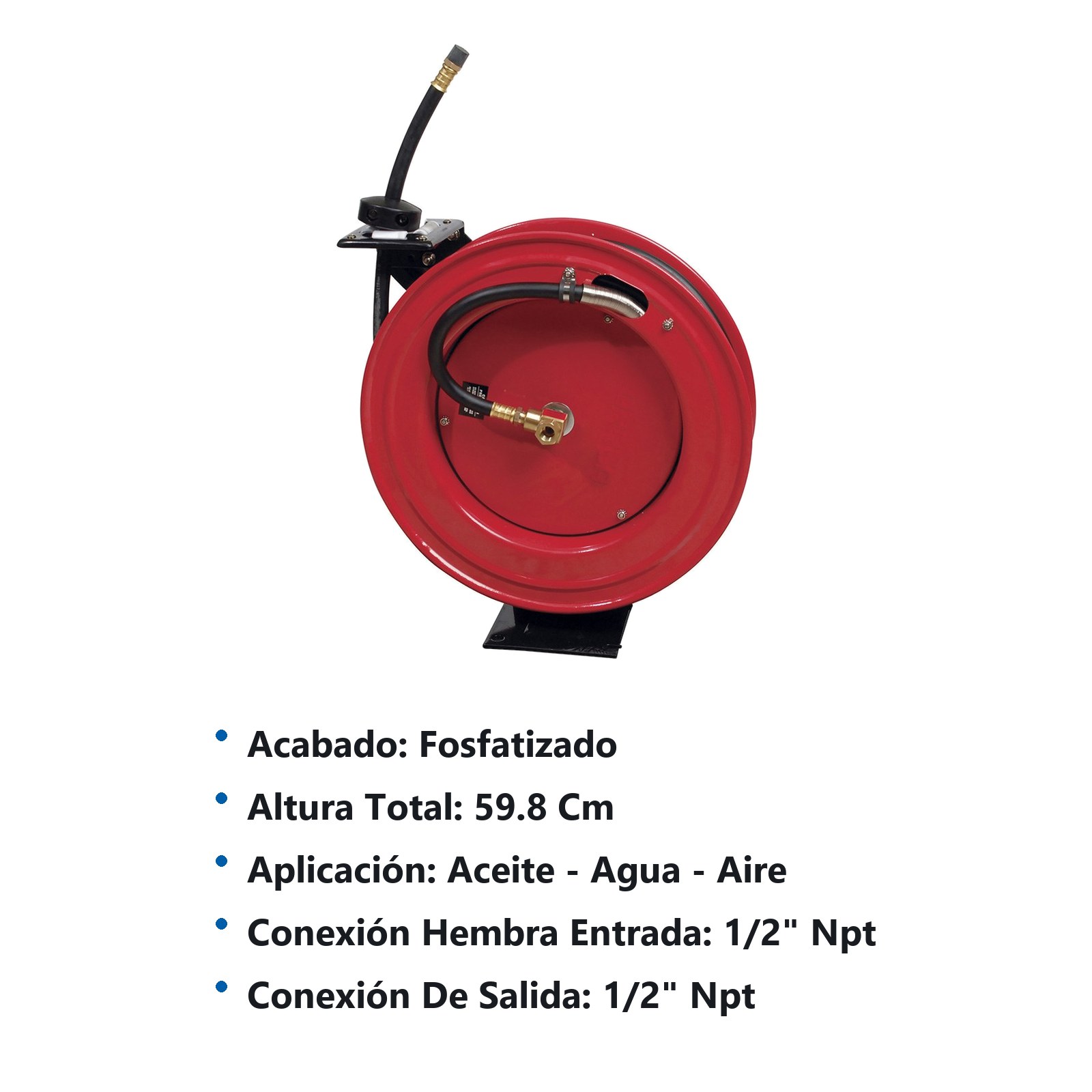 Carrete para manguera de 1/2", 15.2 m, 2000 PSI Urrea - Imagen 2