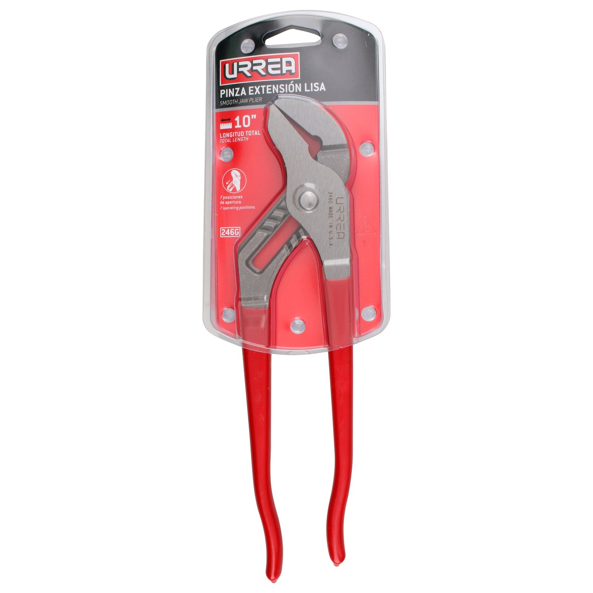 Pinza de extensión 5 posiciones de 10" quijada lisa Urrea - Imagen 2