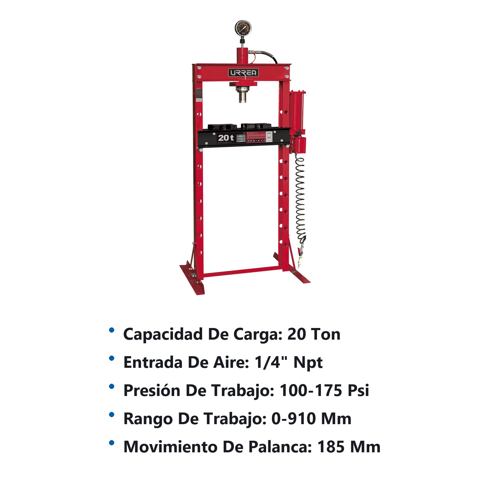 Prensa hidroneumática, 20 ton Urrea - Imagen 2