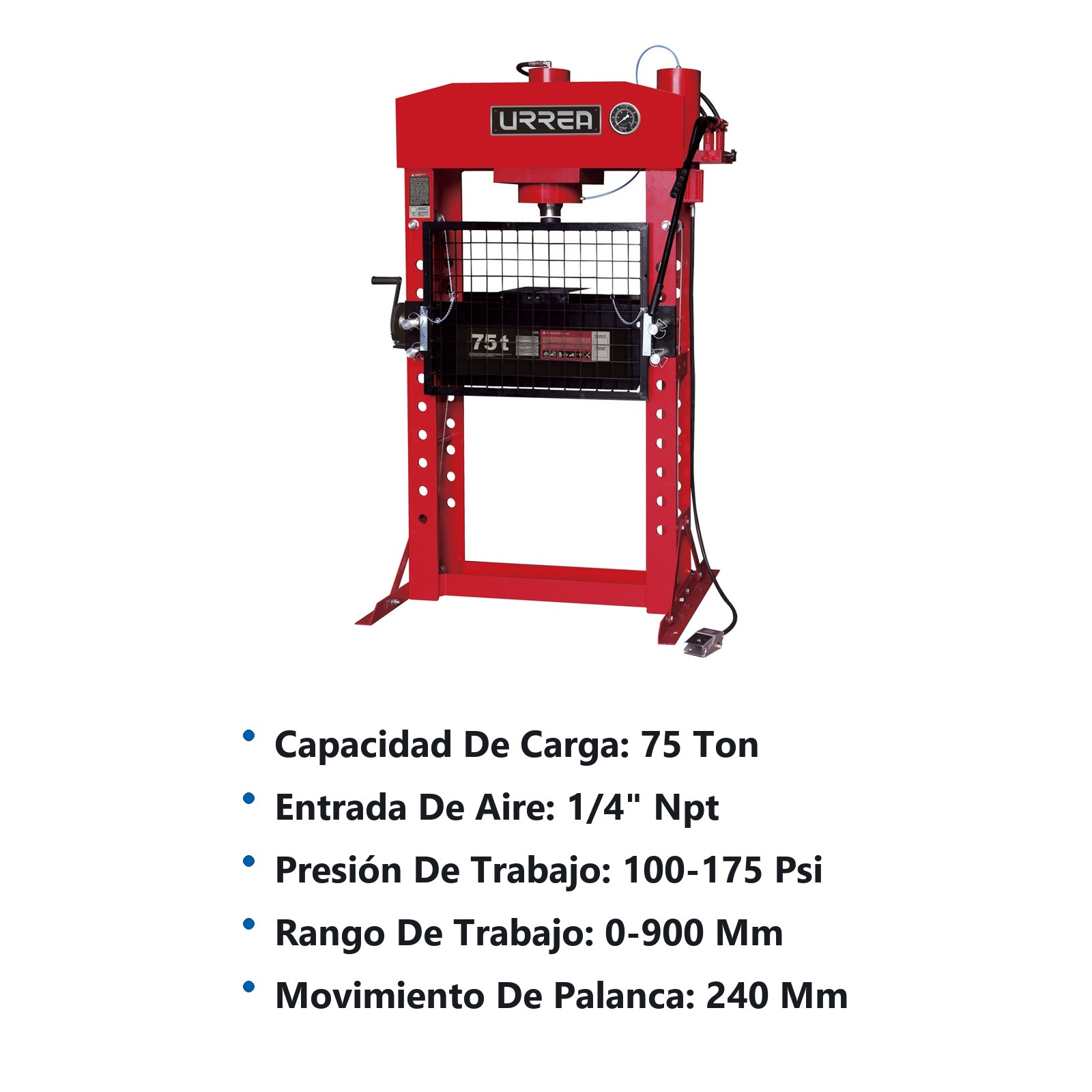 Prensa hidroneumática, 75 ton Urrea - Imagen 2