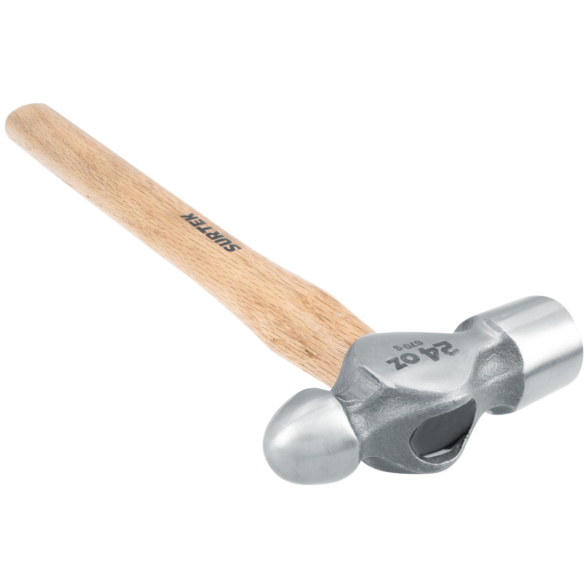 Martillo de bola pulido con mango de madera de encino de 16", 24 oz Surtek - Imagen 2