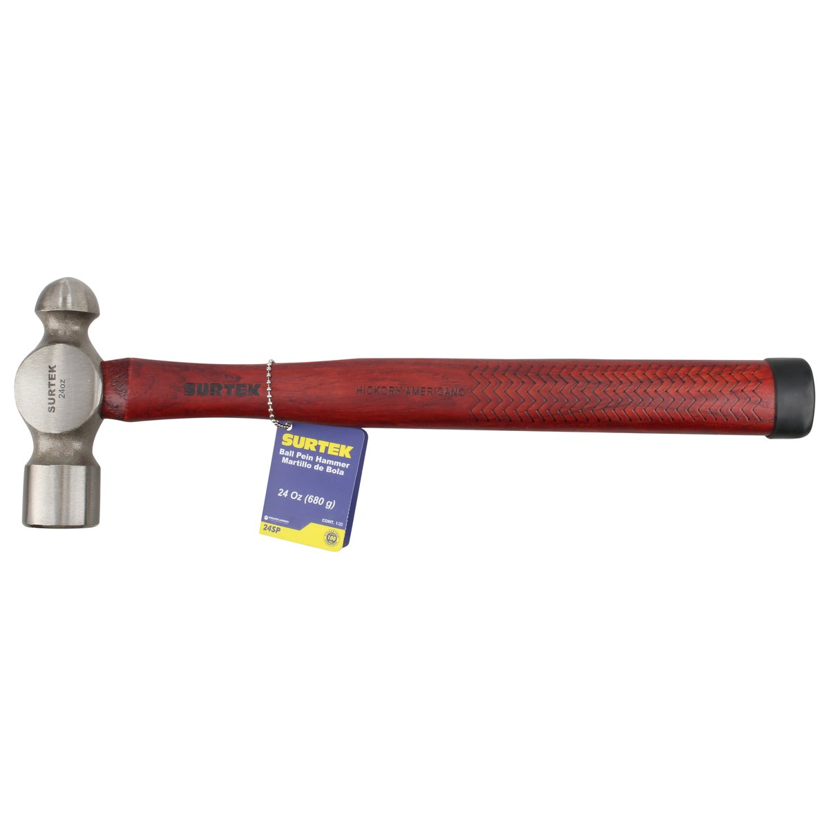 Martillo de bola pulido con mango de madera de 16", 24 oz Surtek - Imagen 3