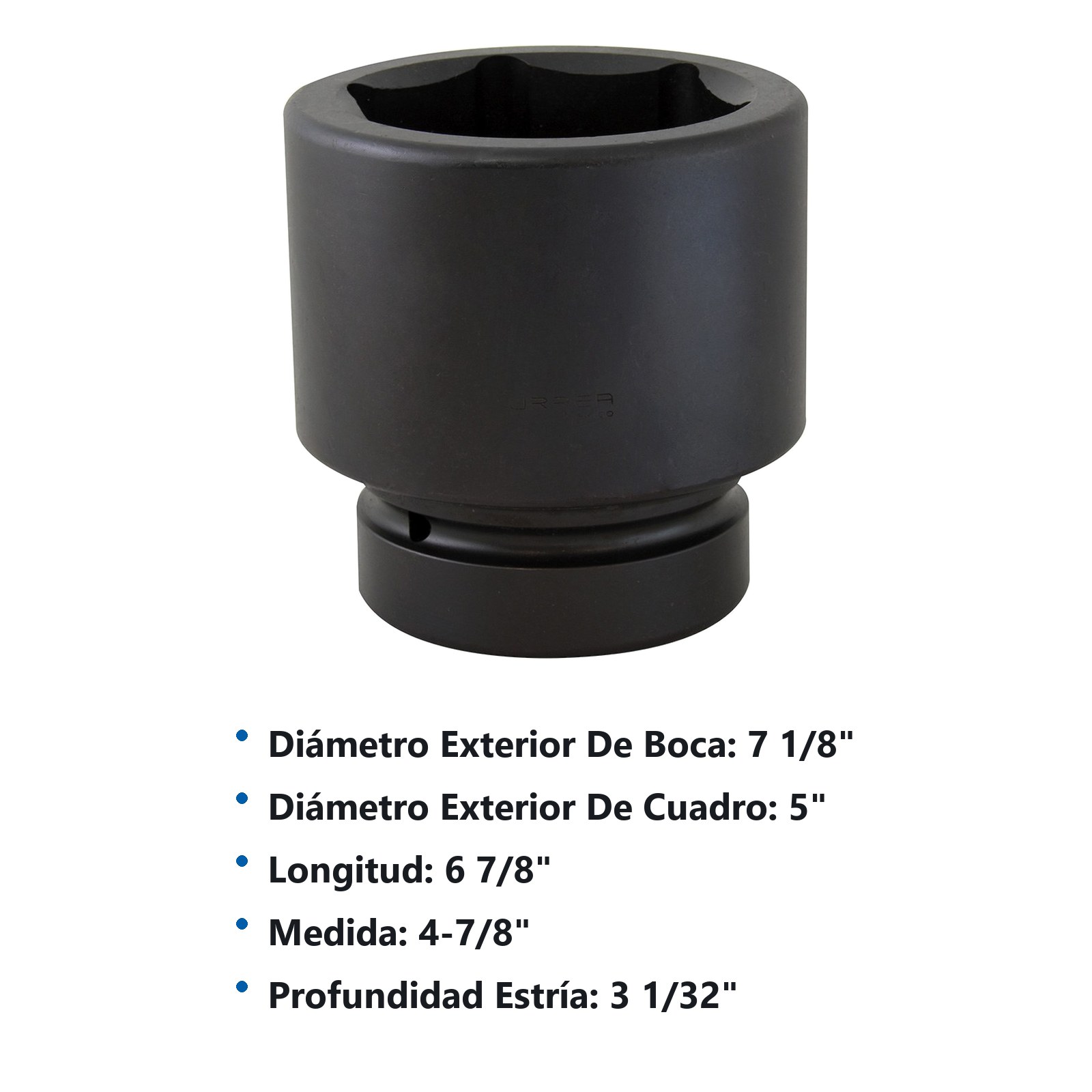 Dado de impacto cuadro de 2-1/2", 6 puntas, en pulgadas, 4-7/8" Urrea - Imagen 2