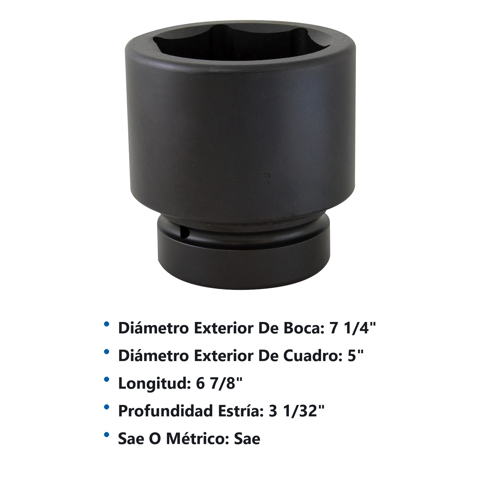 Dado de impacto cuadro de 2-1/2", 6 puntas, en pulgadas, 5" Urrea - Imagen 2