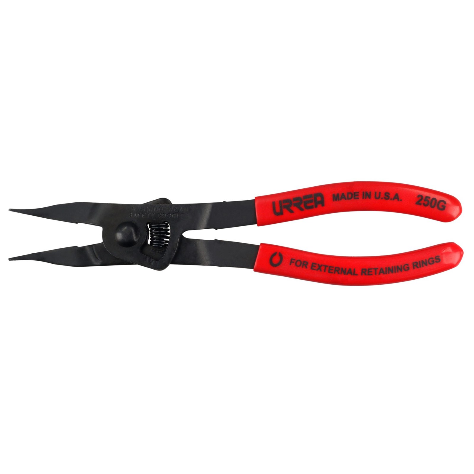 Pinza para anillos de retención con mango rubber grip punta plana 8-3/4" Urrea - Imagen 2