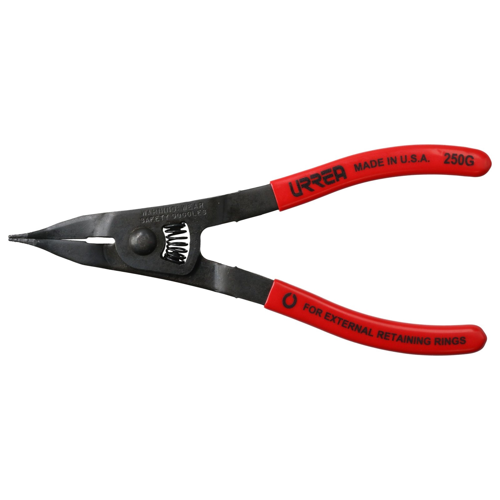 Pinza para anillos de retención con mango rubber grip punta plana 8-3/4" Urrea - Imagen 4