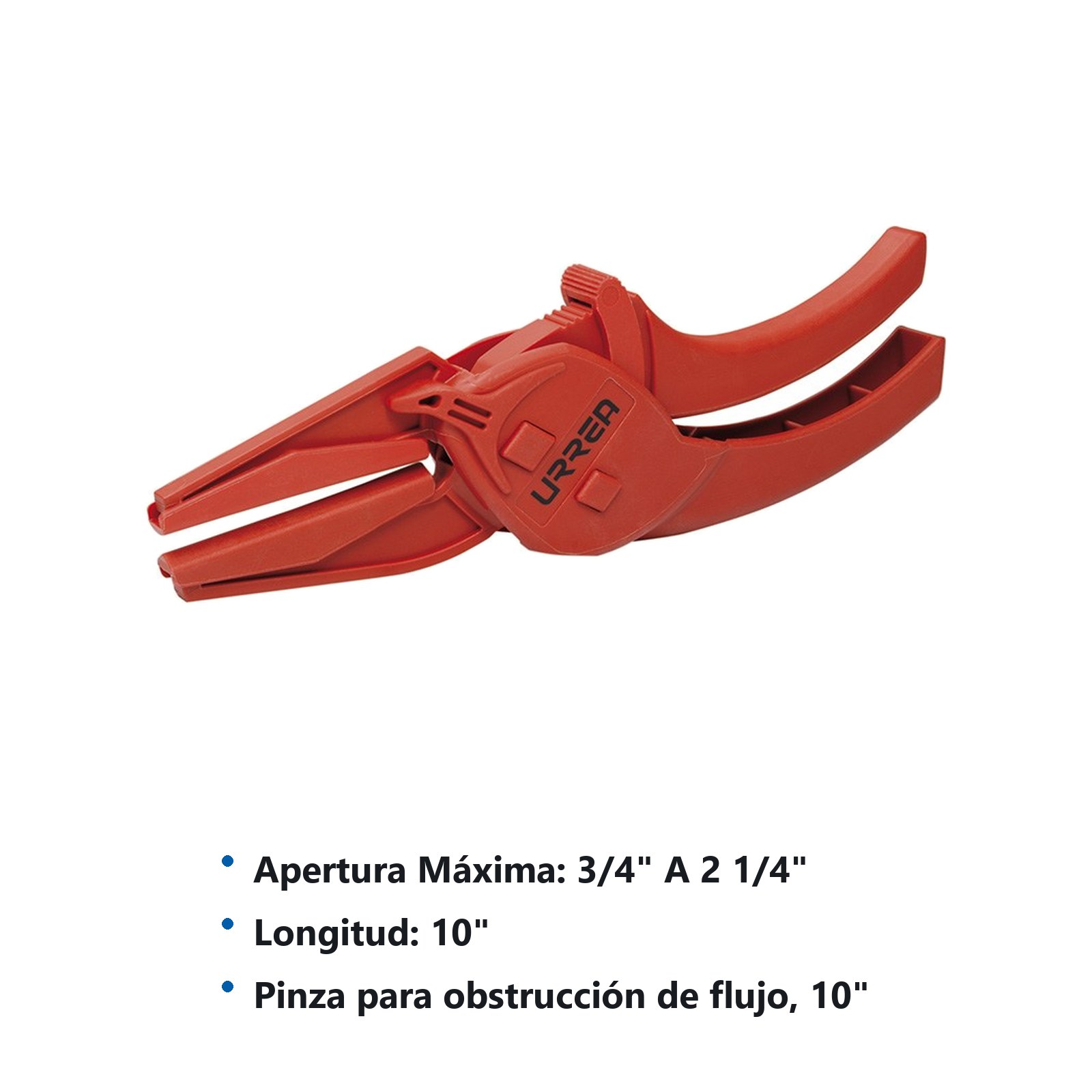 Pinza para obstrucción de flujo mango con resorte 10" Urrea - Imagen 2