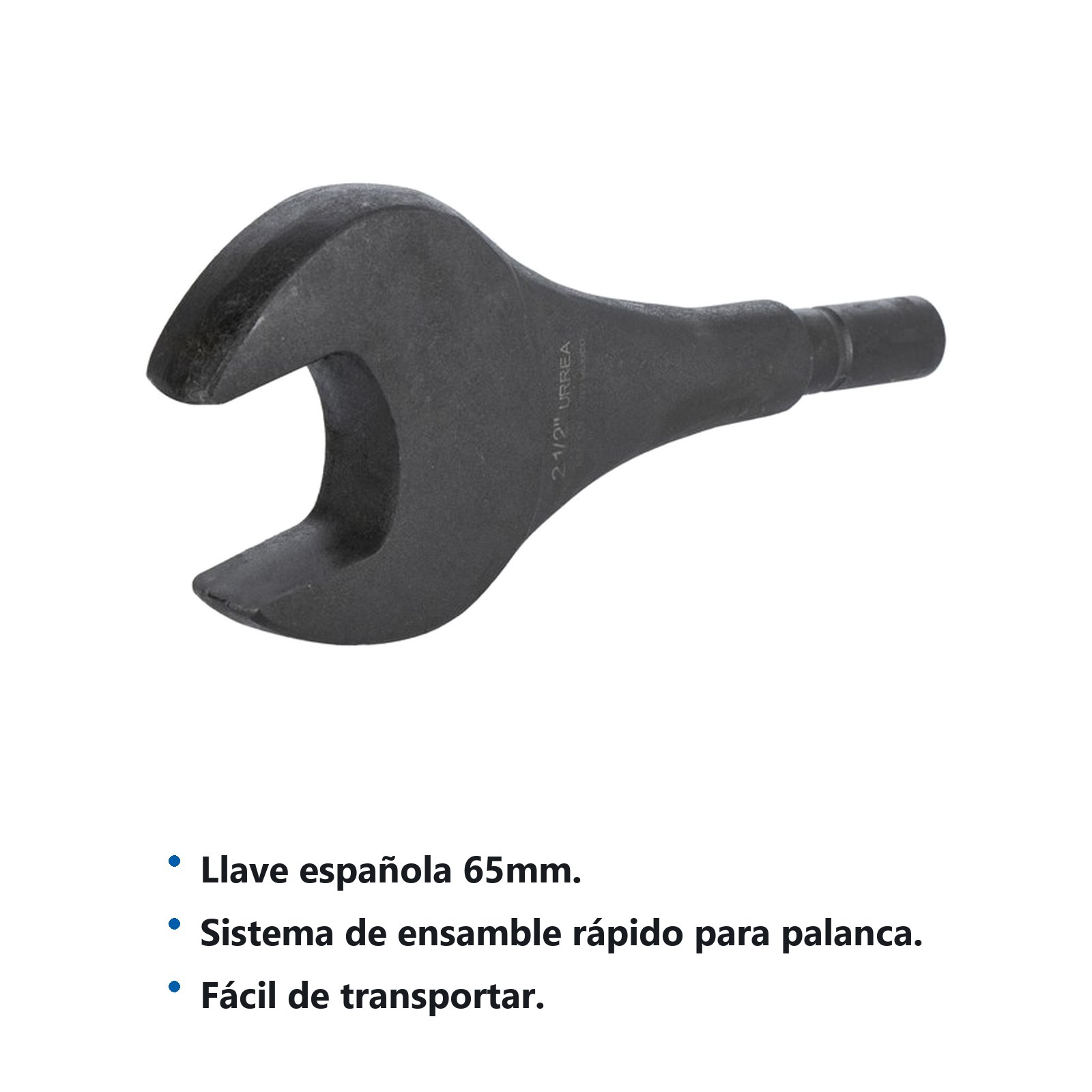 Llave española plana de alta palanca fosfatizada métrica, 65 mm Urrea - Imagen 2