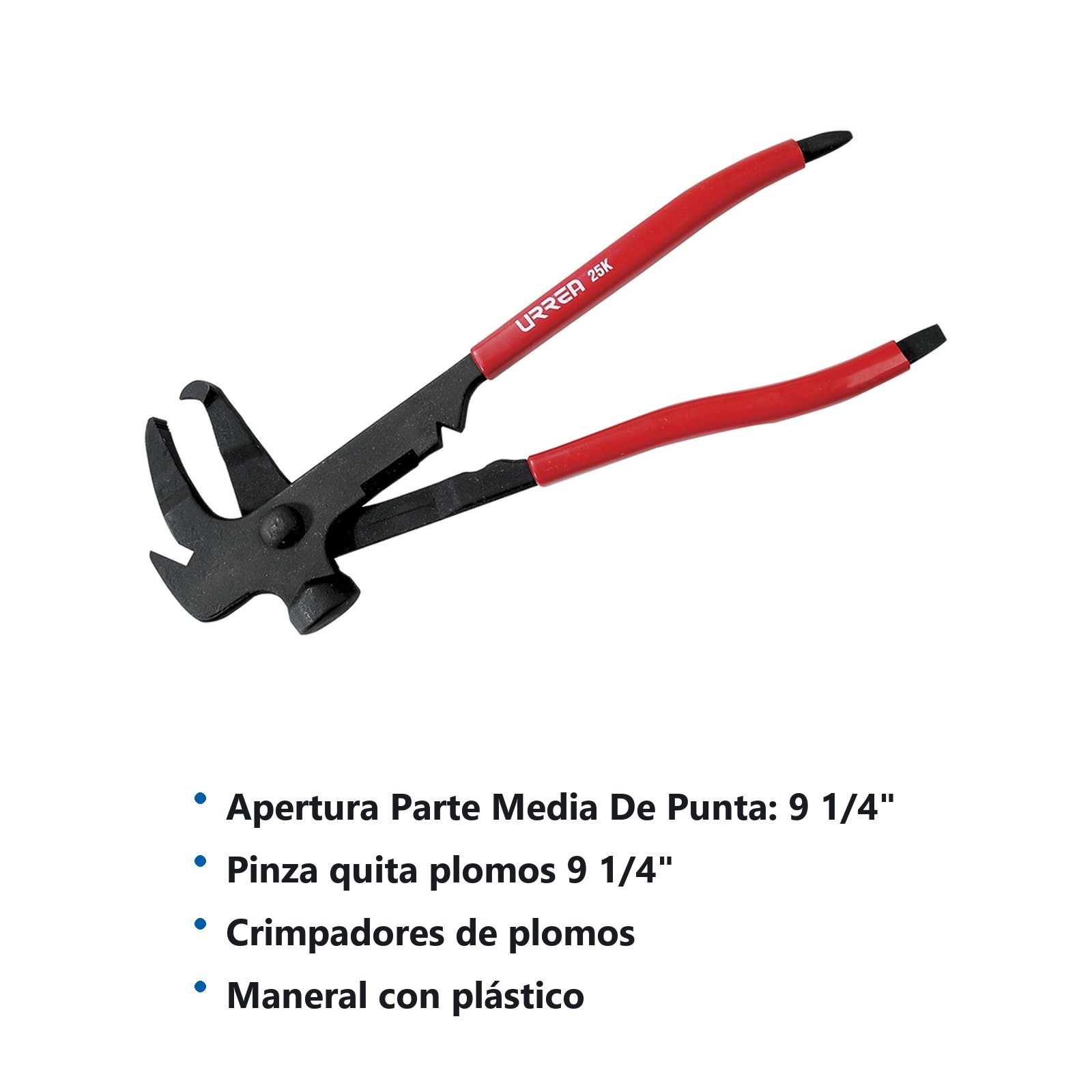 Pinza quita plomos 9-1/4" Urrea - Imagen 3