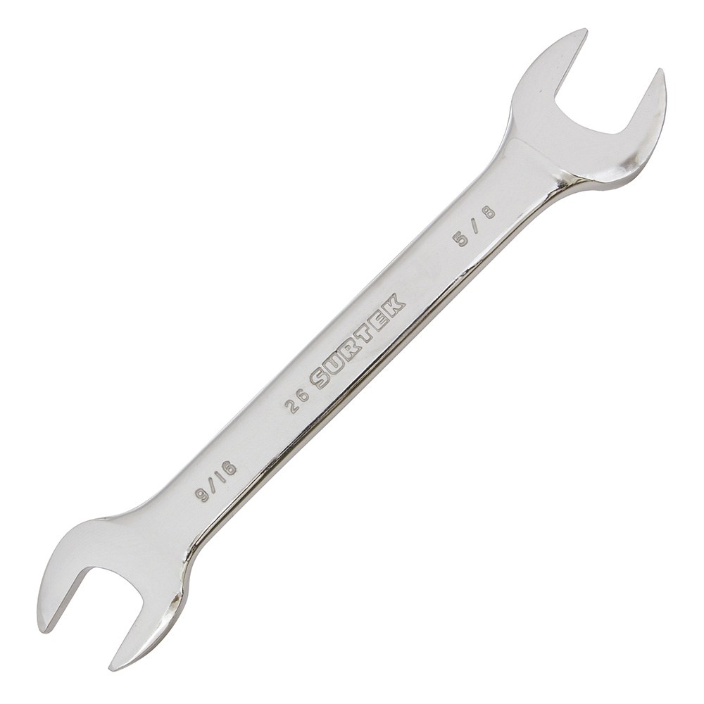 Llave española pulido espejo en pulgadas, 9/16" x 5/8" Surtek