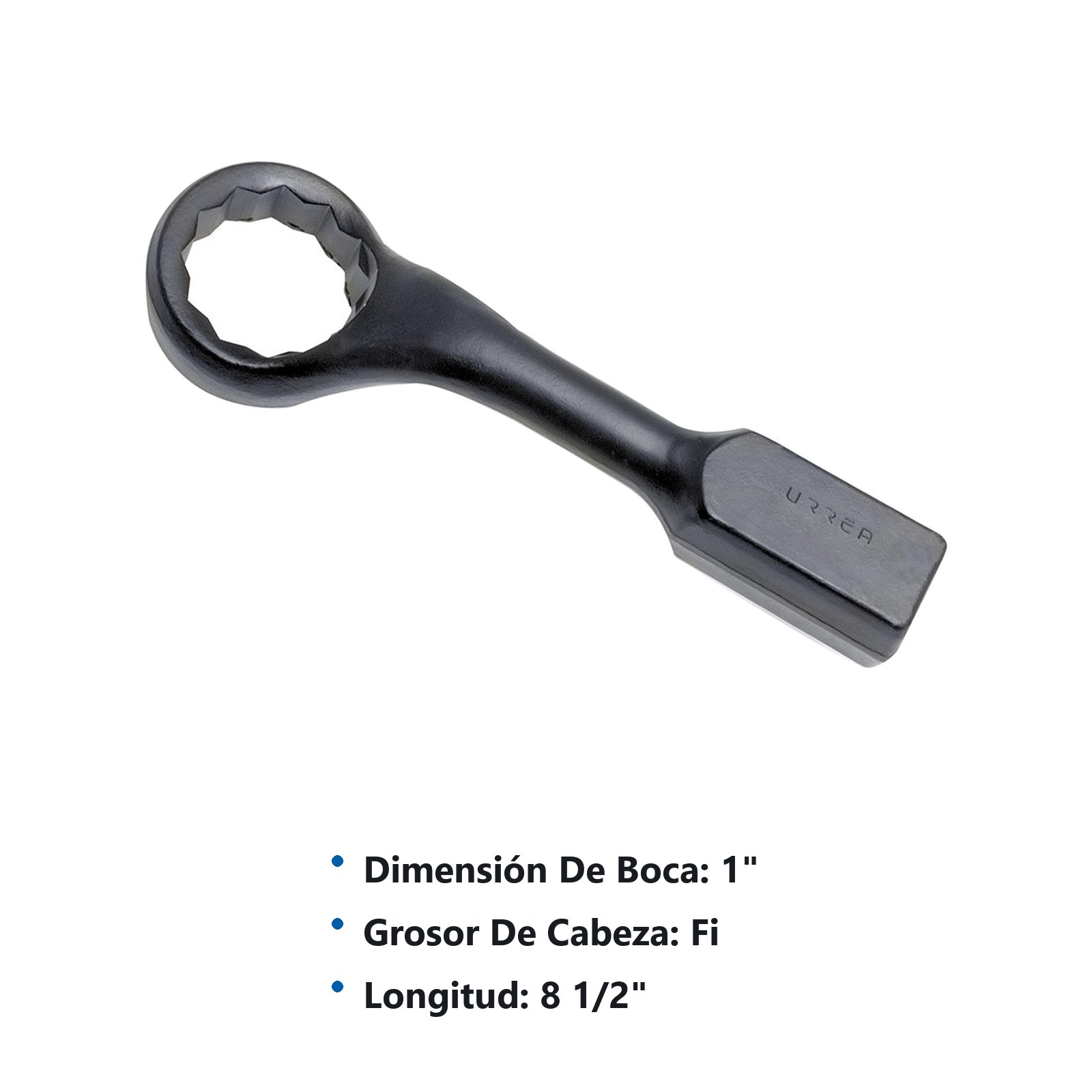 Llave de golpe acodada fosfatizada en pulgadas, 12 puntas, 1" Urrea - Imagen 2
