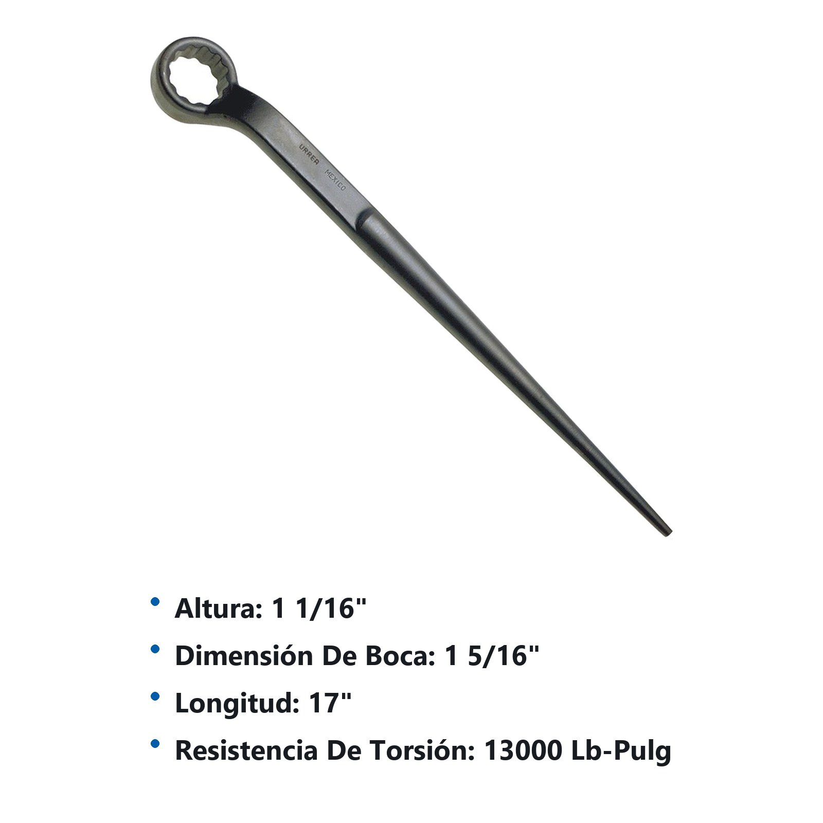 Llave estructural de estrías fosfatizada en pulgadas, 12 puntas, 1-5/16 Urrea - Imagen 2