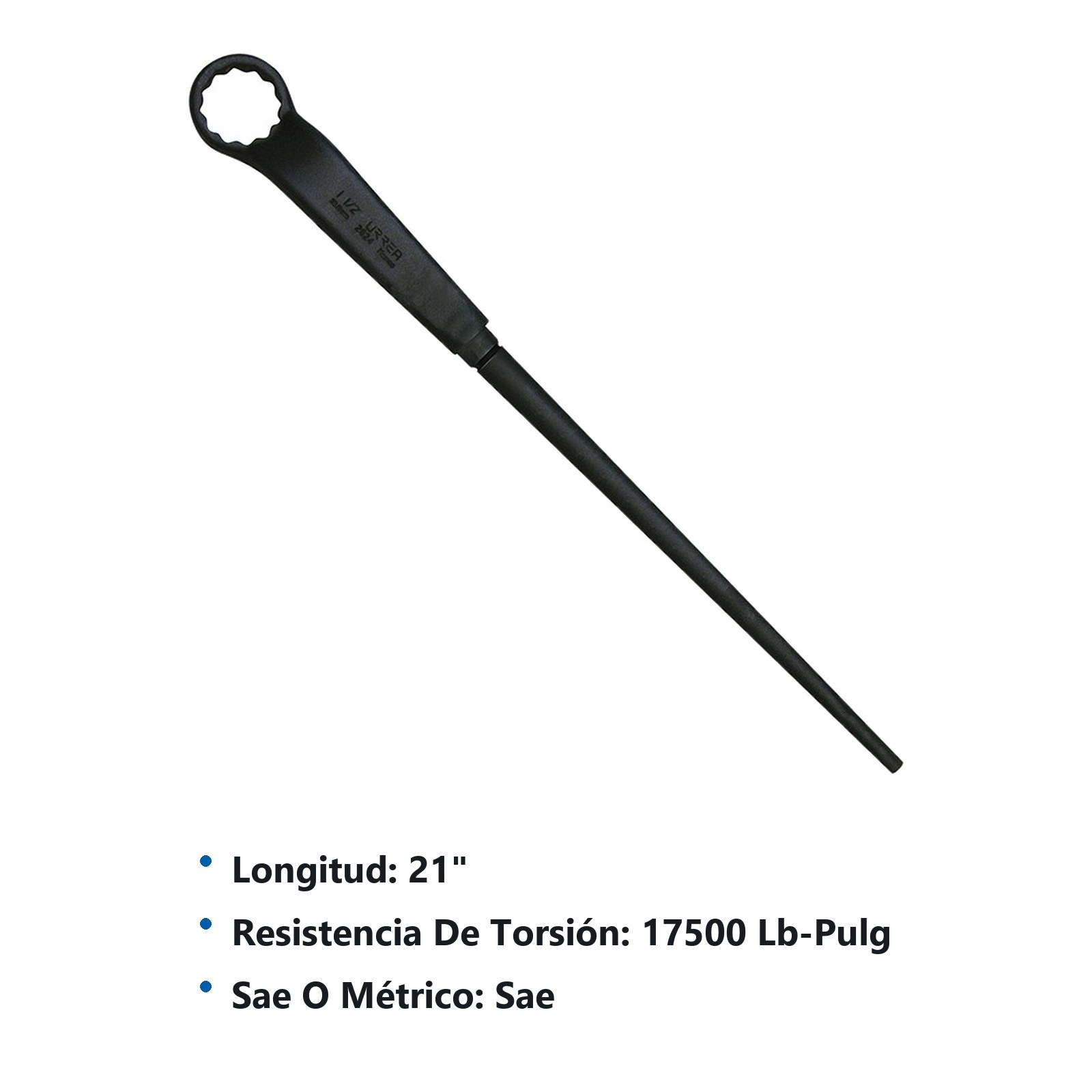 Llave acodada de alta palanca fosfatizada con cola en pulgadas, 12 puntas, 1-1/2" Urrea - Imagen 2