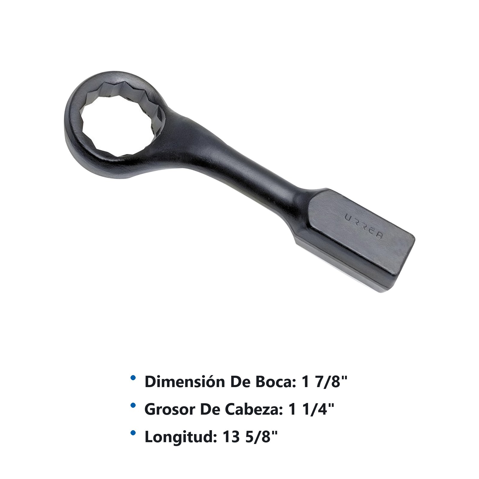 Llave de golpe acodada fosfatizada en pulgadas, 12 puntas, 1-7/8" Urrea - Imagen 2