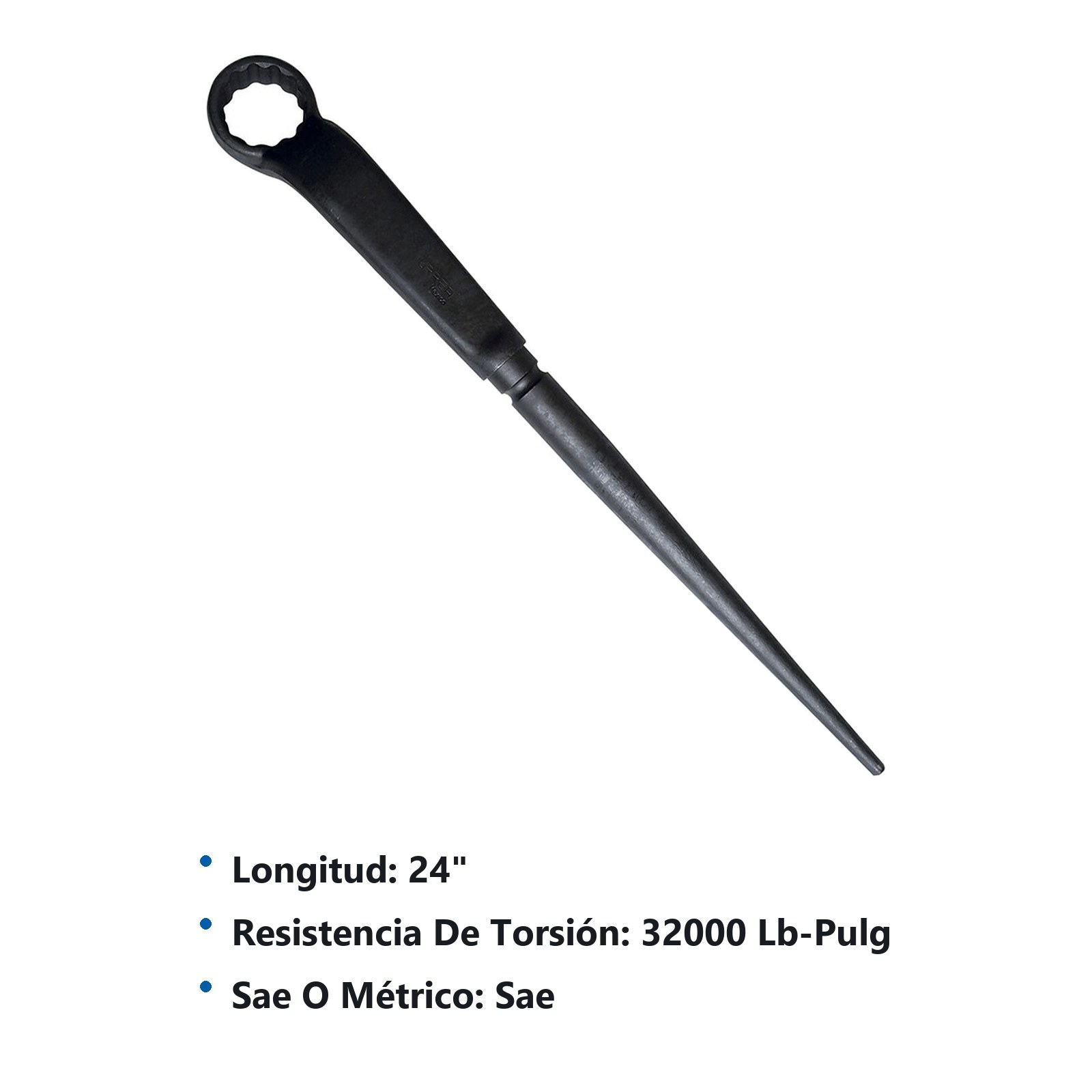 Llave acodada de alta palanca fosfatizada con cola en pulgadas, 12 puntas, 2" Urrea - Imagen 2