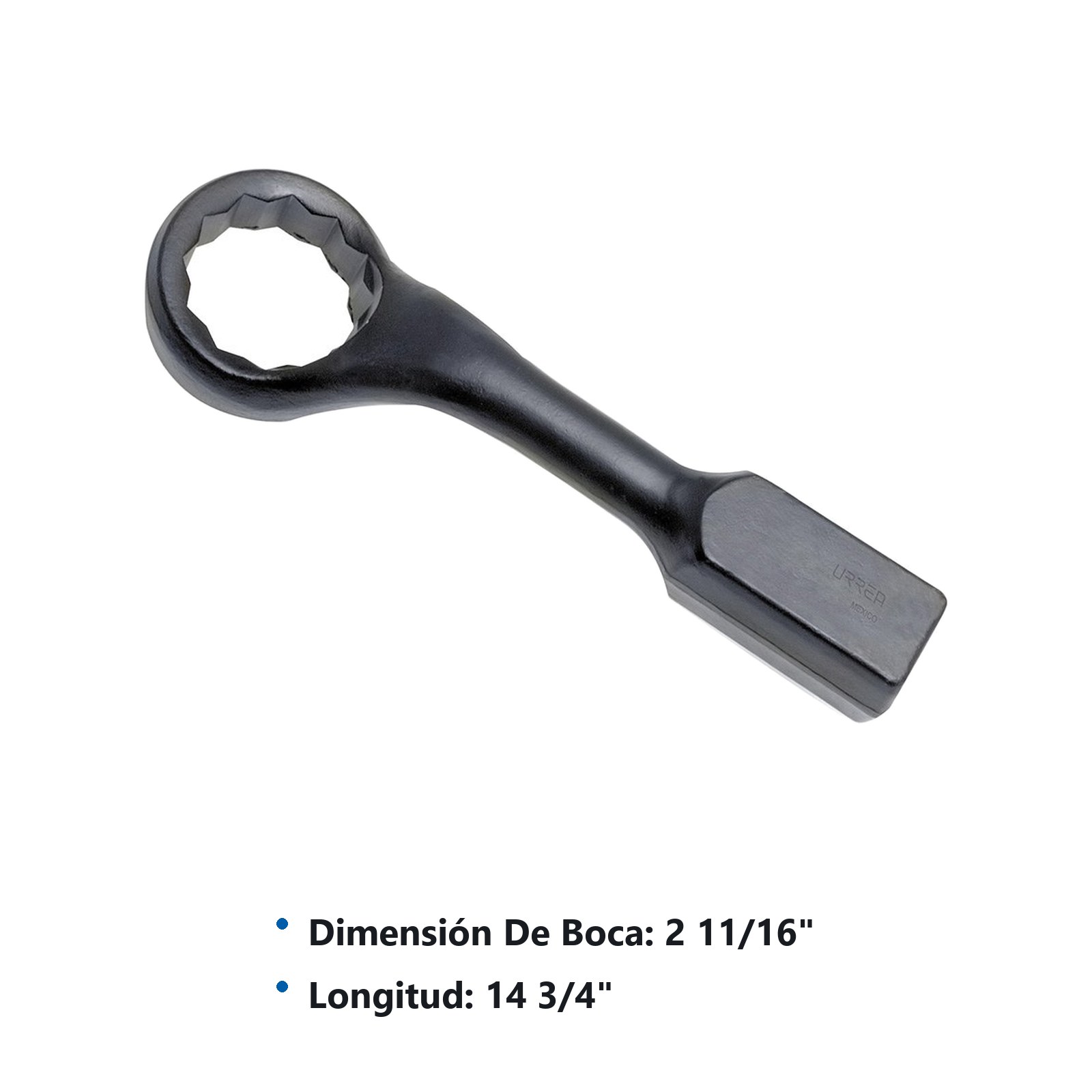 Llave de golpe acodada fosfatizada en pulgadas, 12 puntas, 2-11/16" Urrea - Imagen 2
