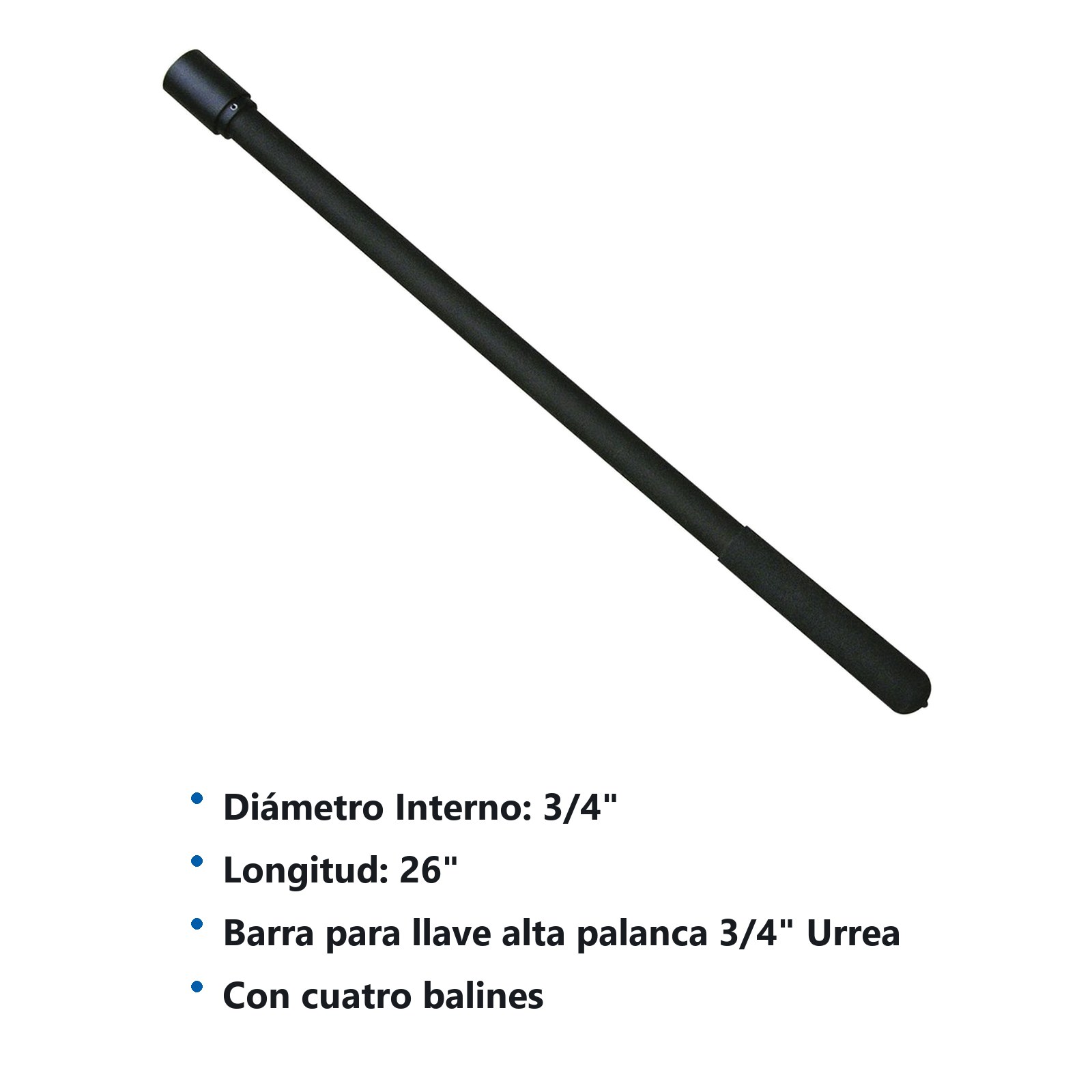 Barra fosfatizada para llaves acodadas alta palanca sin cola, 26" Urrea - Imagen 2