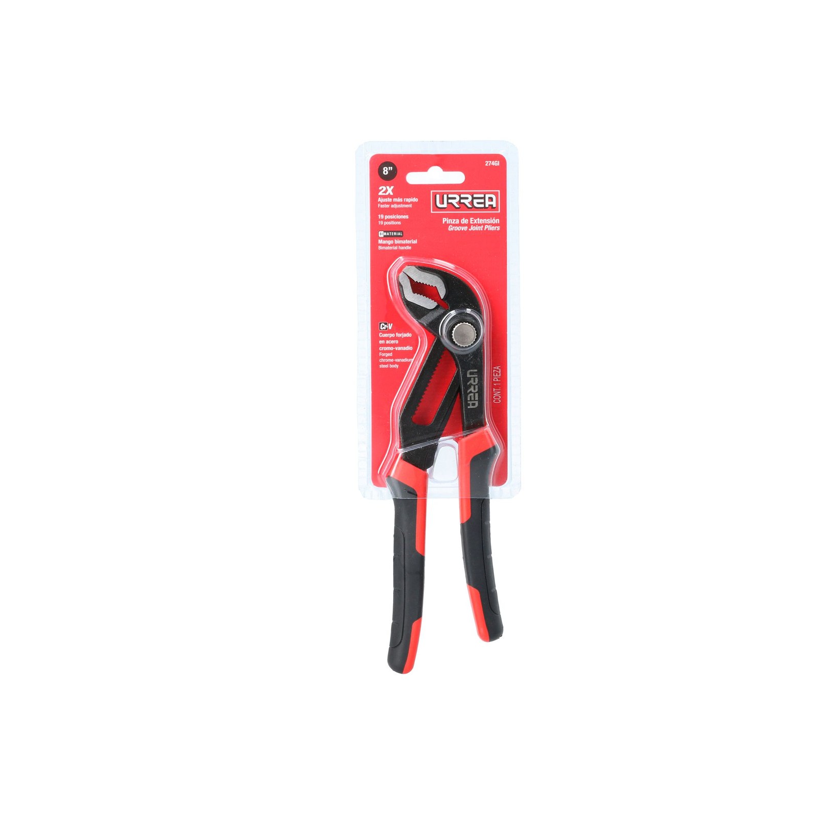 Pinza de extensión 19 posiciones de 8" Quick Release Urrea - Imagen 2