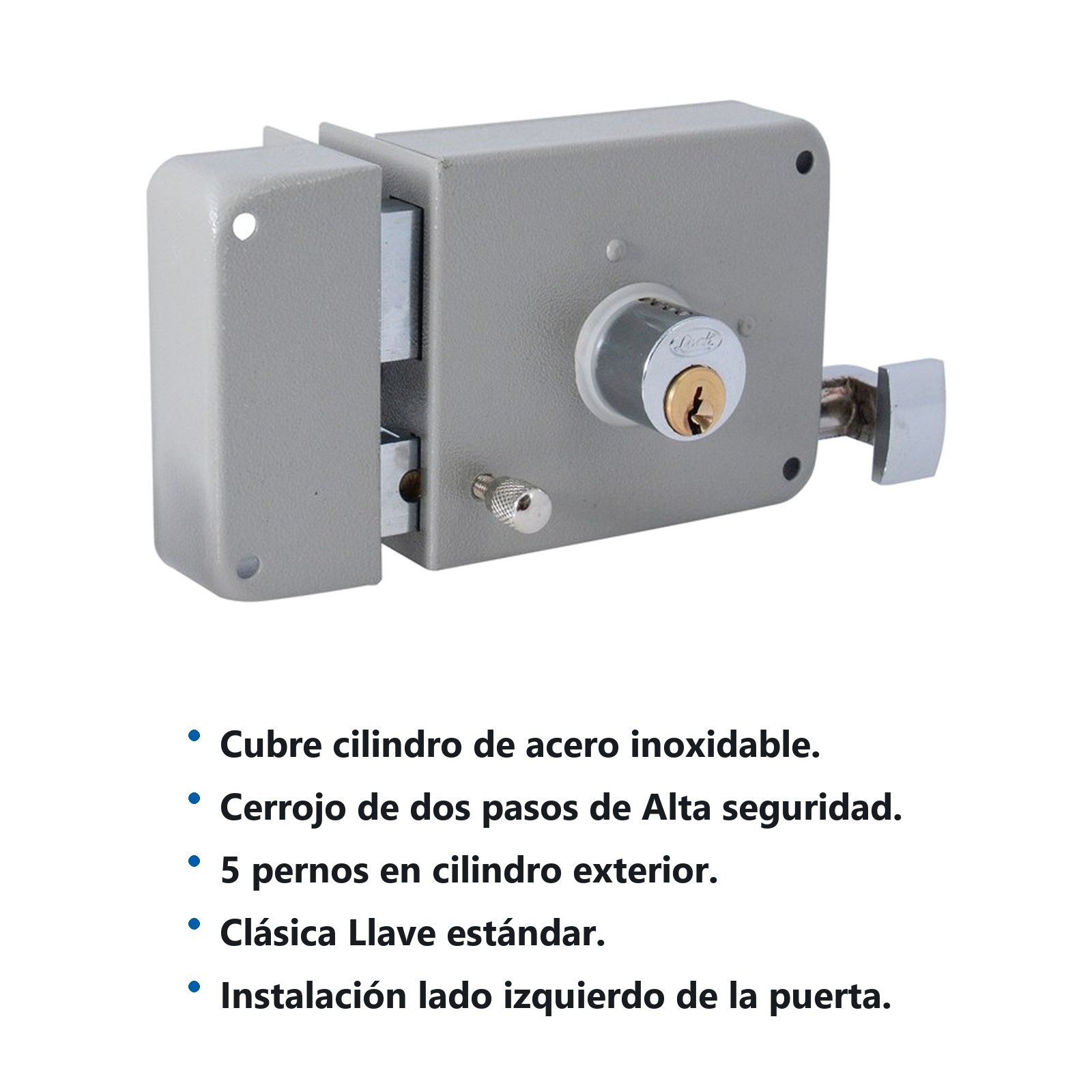 Cerradura sobreponer clásica función izquierda , llave estándar, en caja Lock - Imagen 2