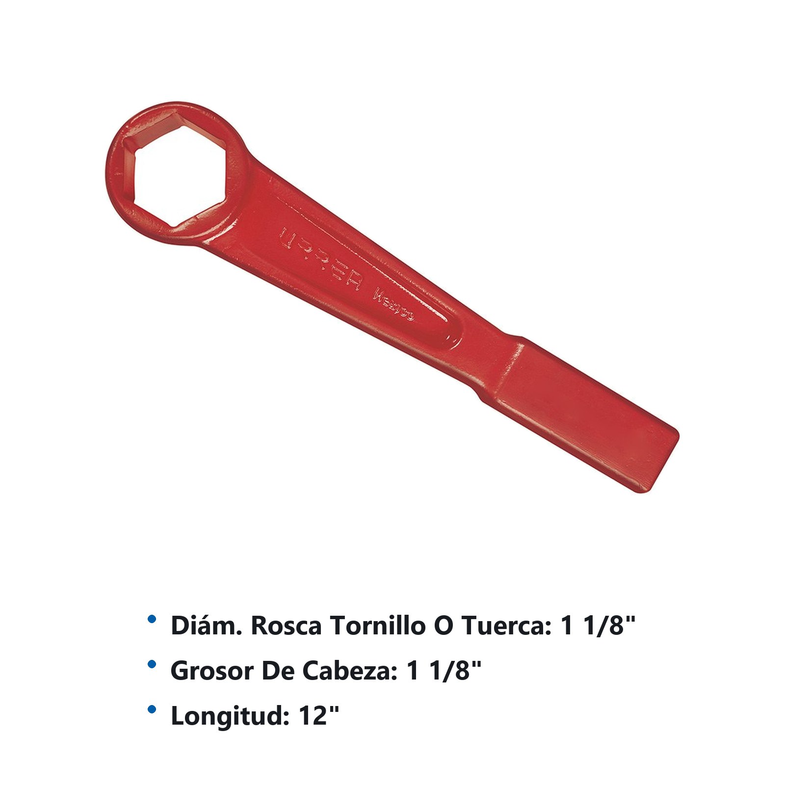 Llave de golpe con pared delgada en pulgadas, 6 puntas, 1-13/16" Urrea - Imagen 2