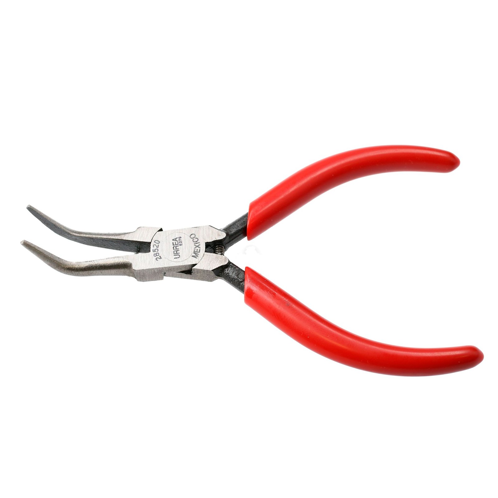 Pinza para electrónica con mango rubber grip de 5-11/32" punta aguja doblada 45° Urrea - Imagen 2